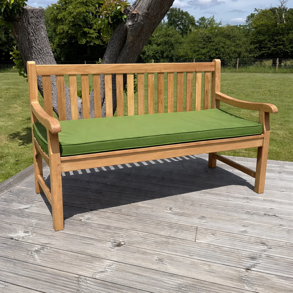 Hampton Medium Teak Classic Garden Bench With Cushion
