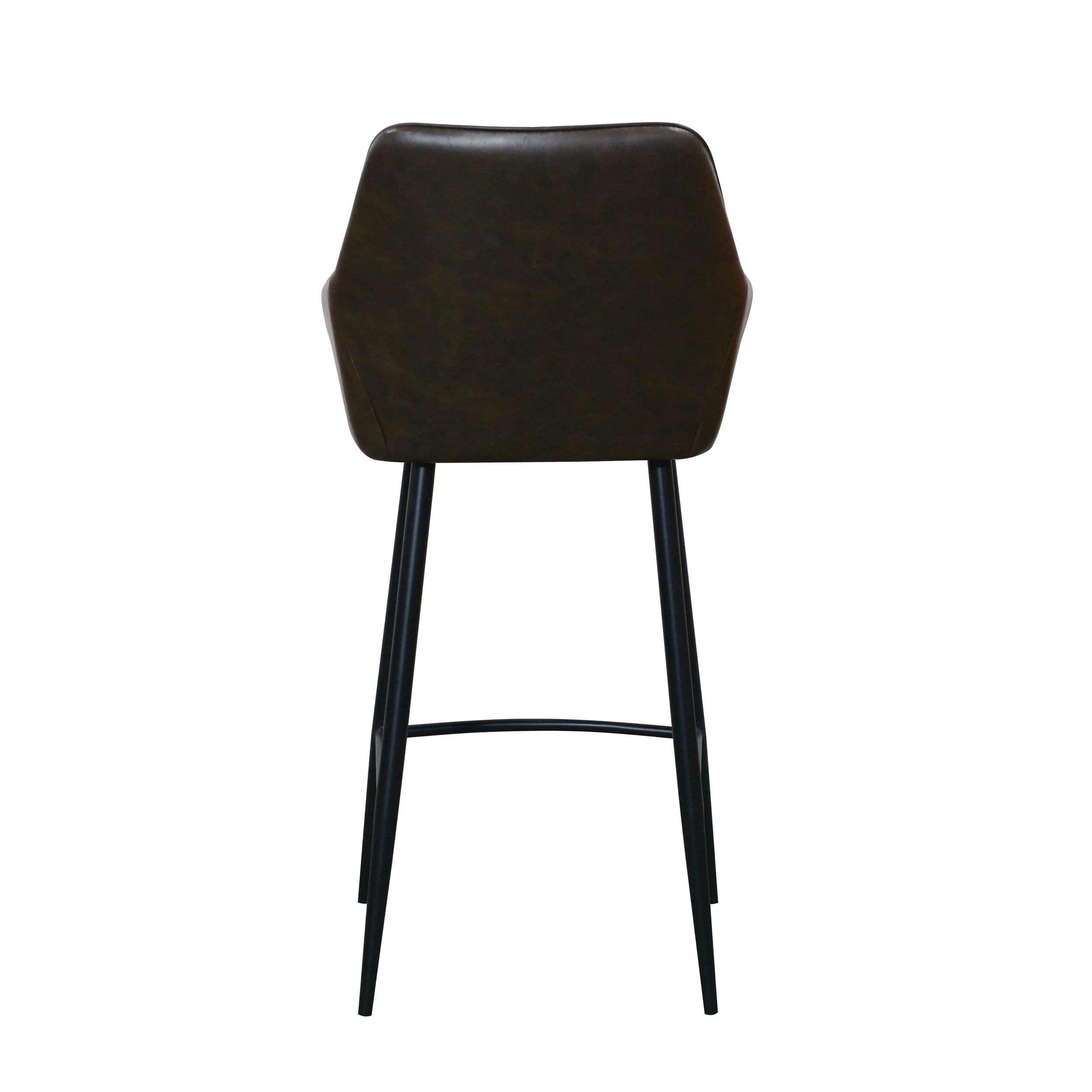 Harold Faux Leather Quilted Bar Stool | Dark Brown - Image 5