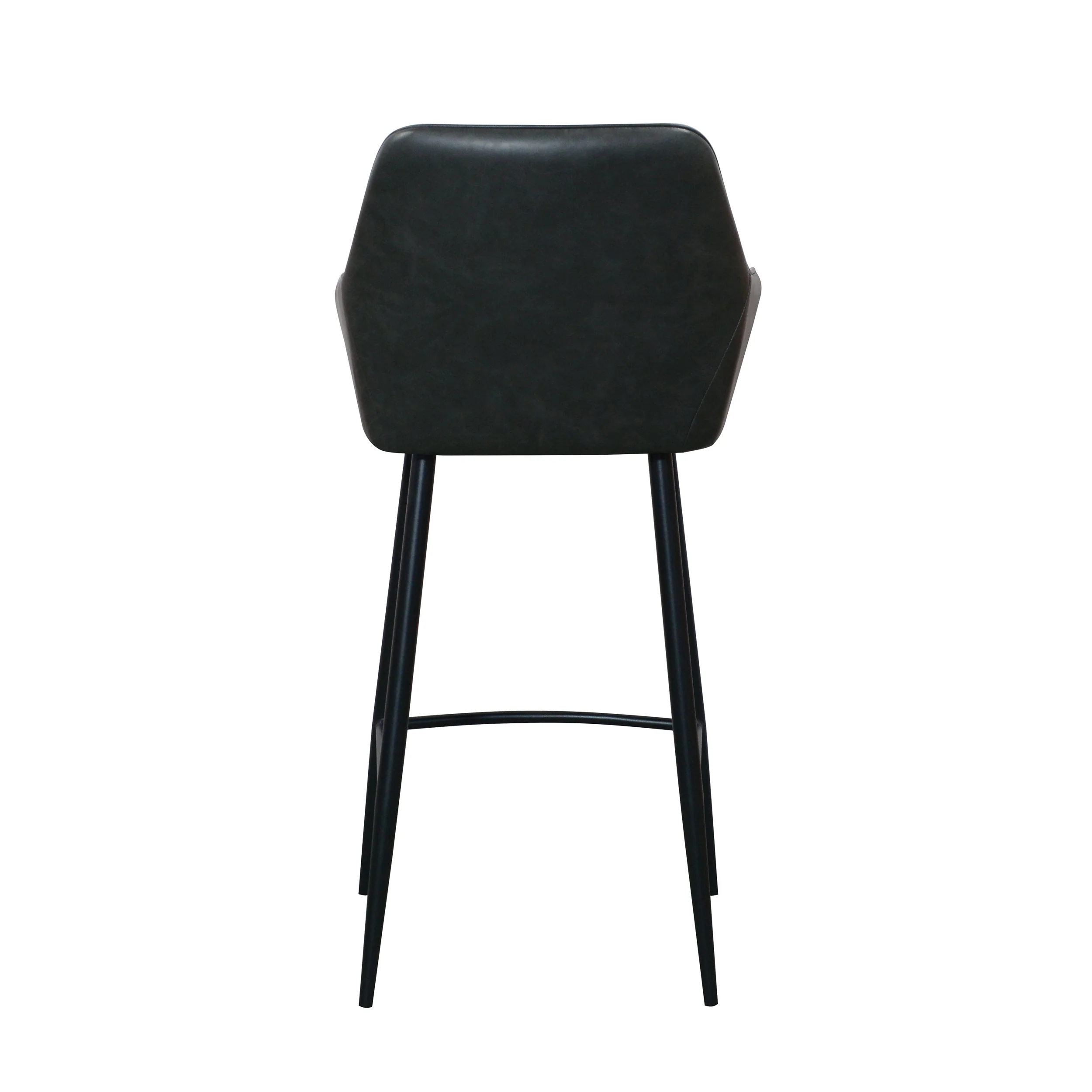 Harold Faux Leather Quilted Bar Stool | Grey - Image 5