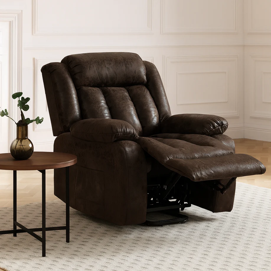 Harper Dual Motor Heated Vibrating Massage Rise & Recliner | Brown