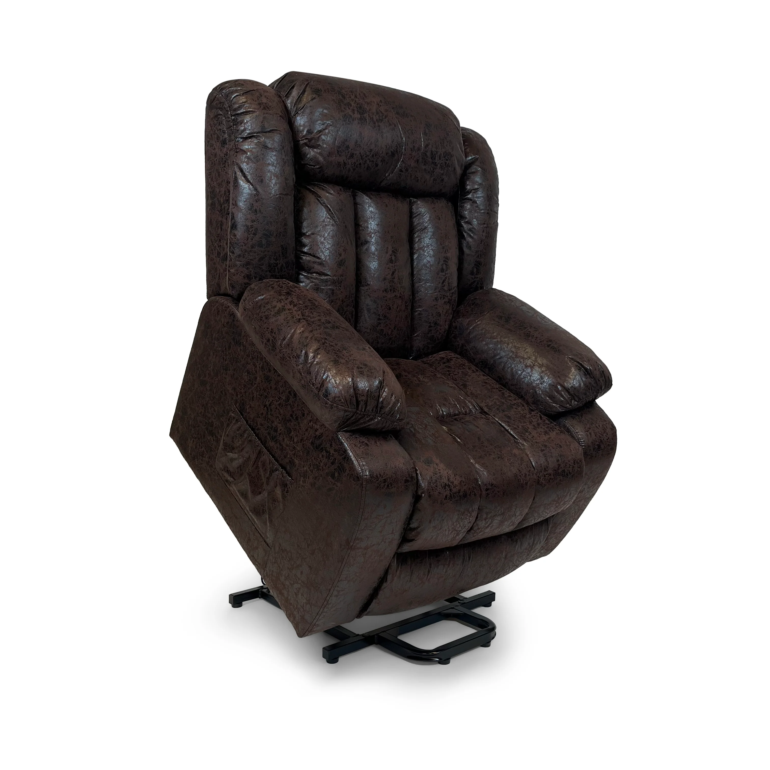 Harper Dual Motor Heated Vibrating Massage Rise & Recliner | Brown - Image 8