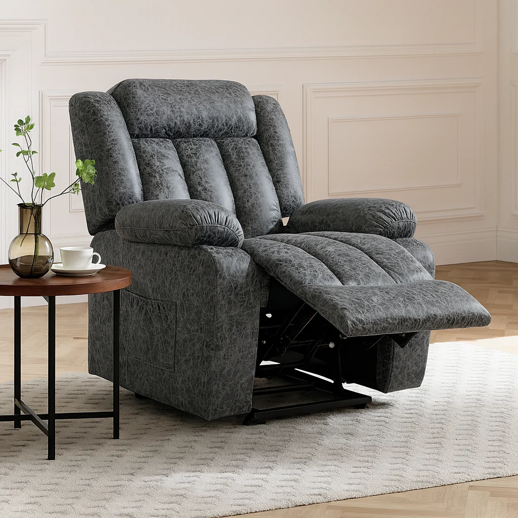 Harper Dual Motor Heated Vibrating Massage Rise & Recliner | Grey