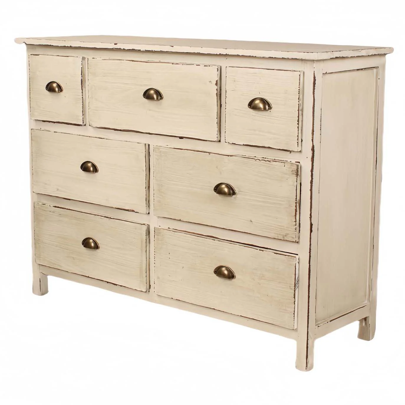 Heritage Distressed White 7 Drawer Chest - Image 3