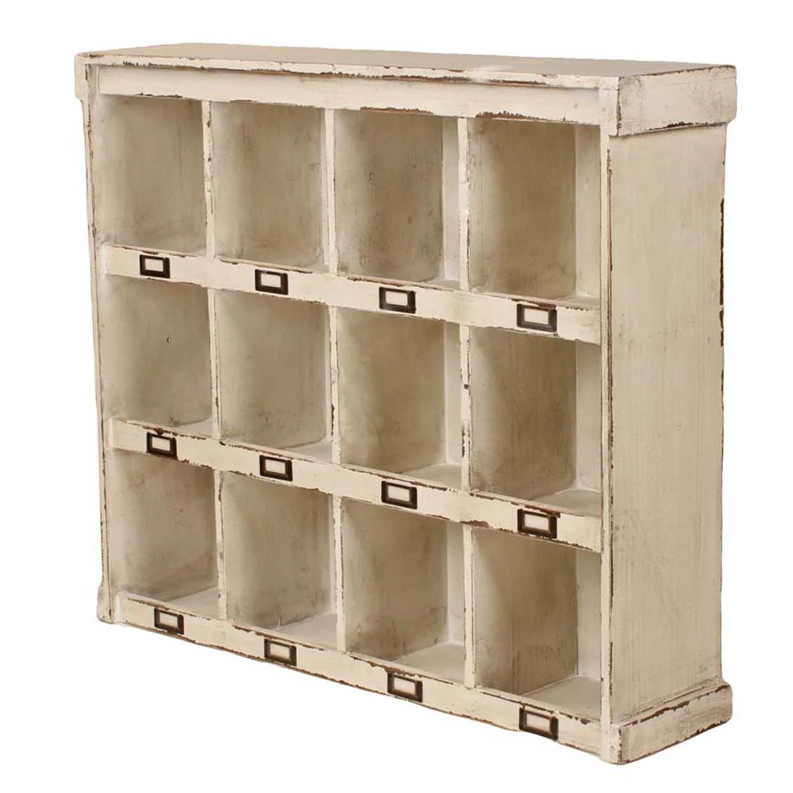 Heritage Distressed White Pigeon Hole Storage Unit - Image 3