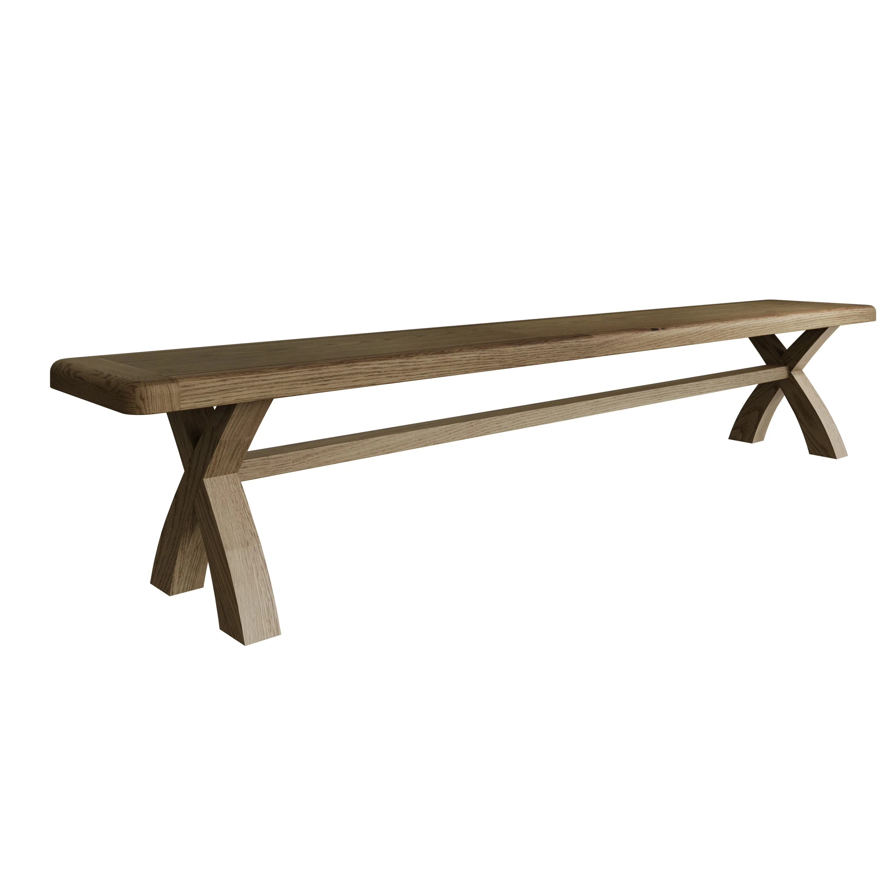 Hove Smoked Oak 2.5m Cross Leg Bench - Image 2