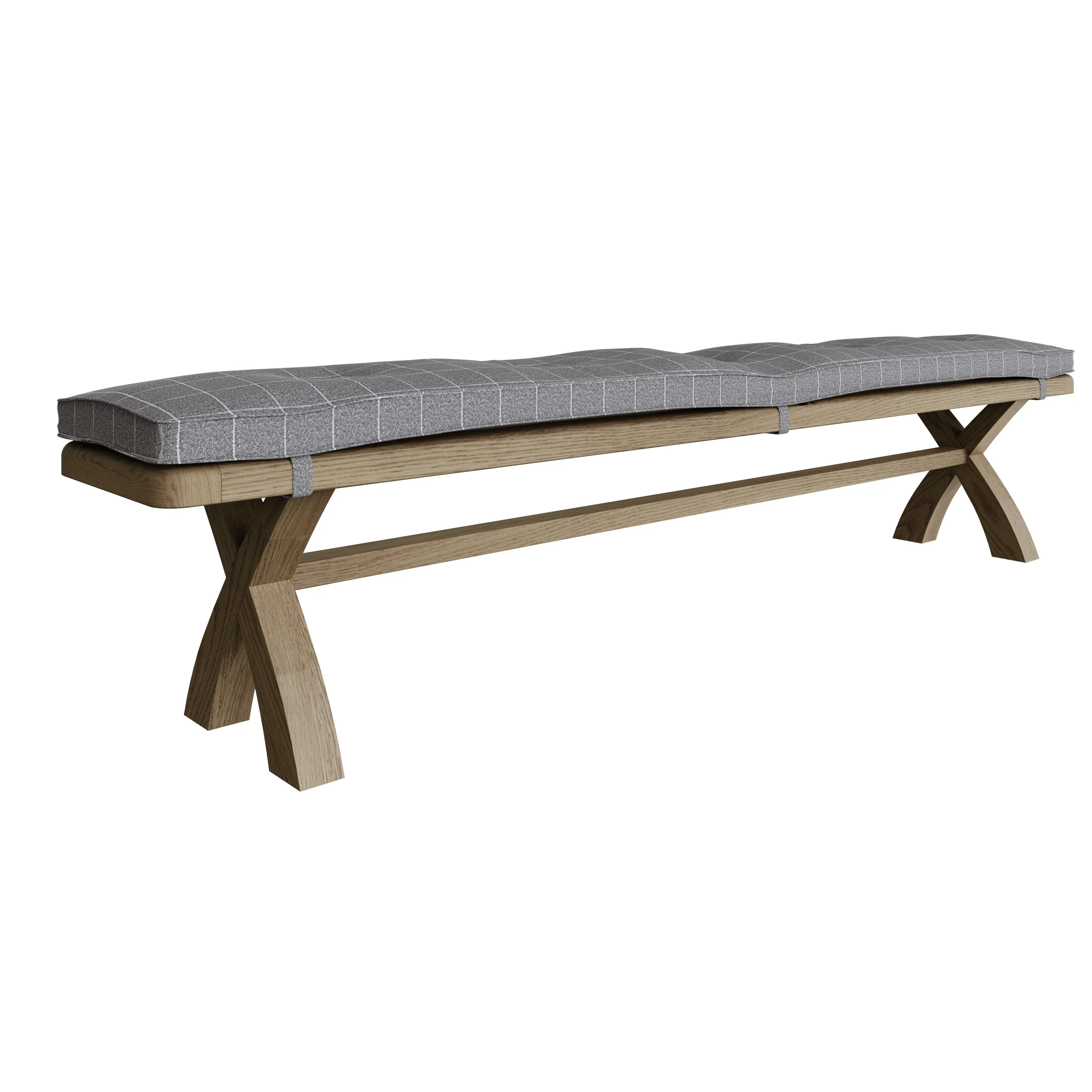 Hove Smoked Oak 2.5m Cross Leg Bench - Image 4