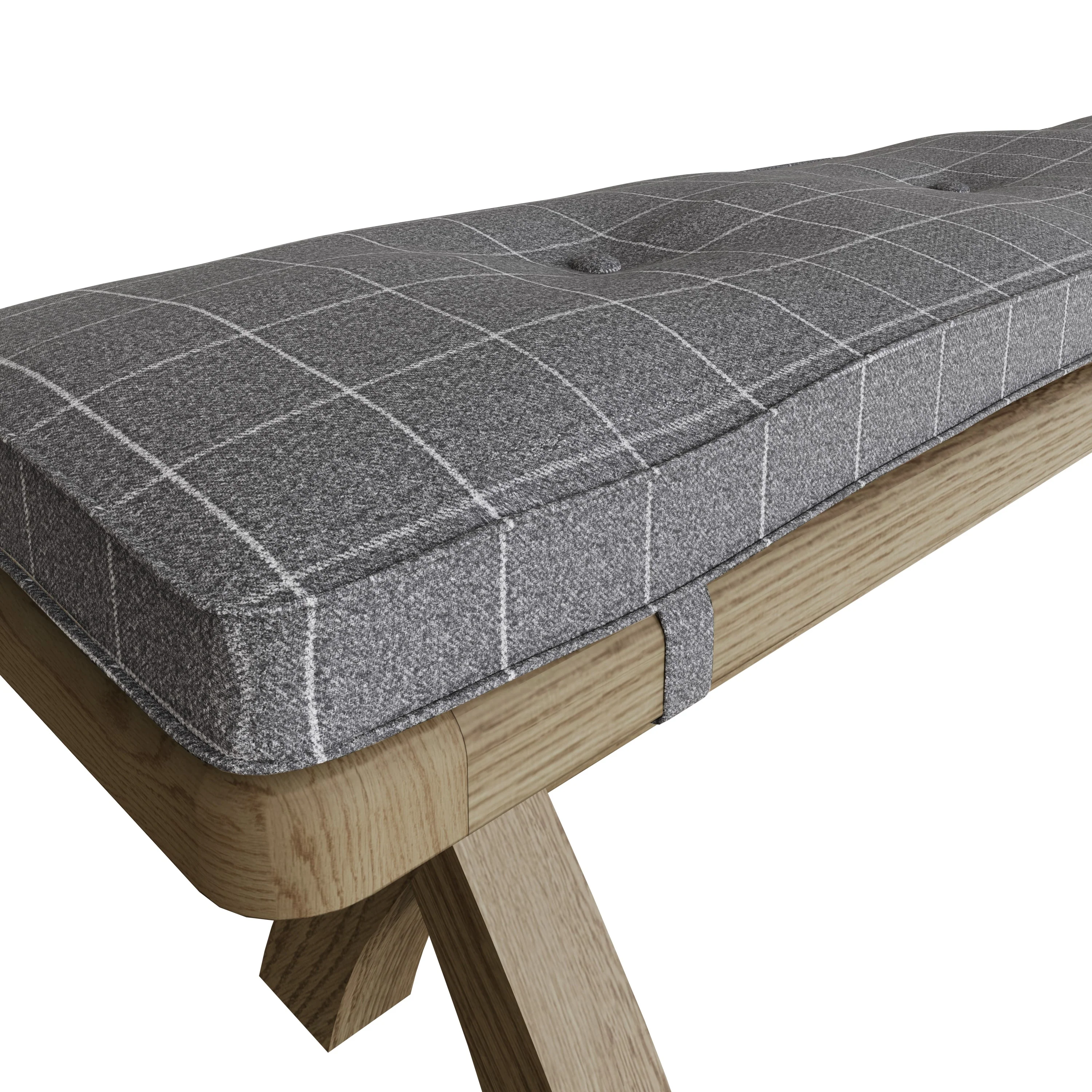 Hove Smoked Oak 2.5m Cross Leg Bench - Image 7