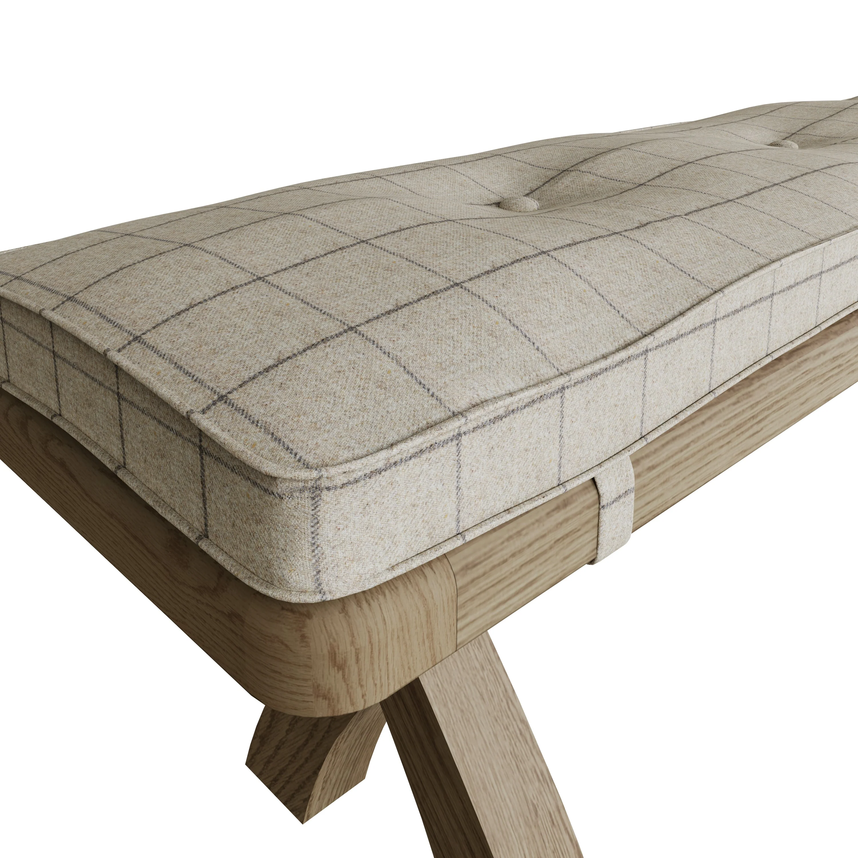 Hove Smoked Oak 2.5m Cross Leg Bench - Image 9