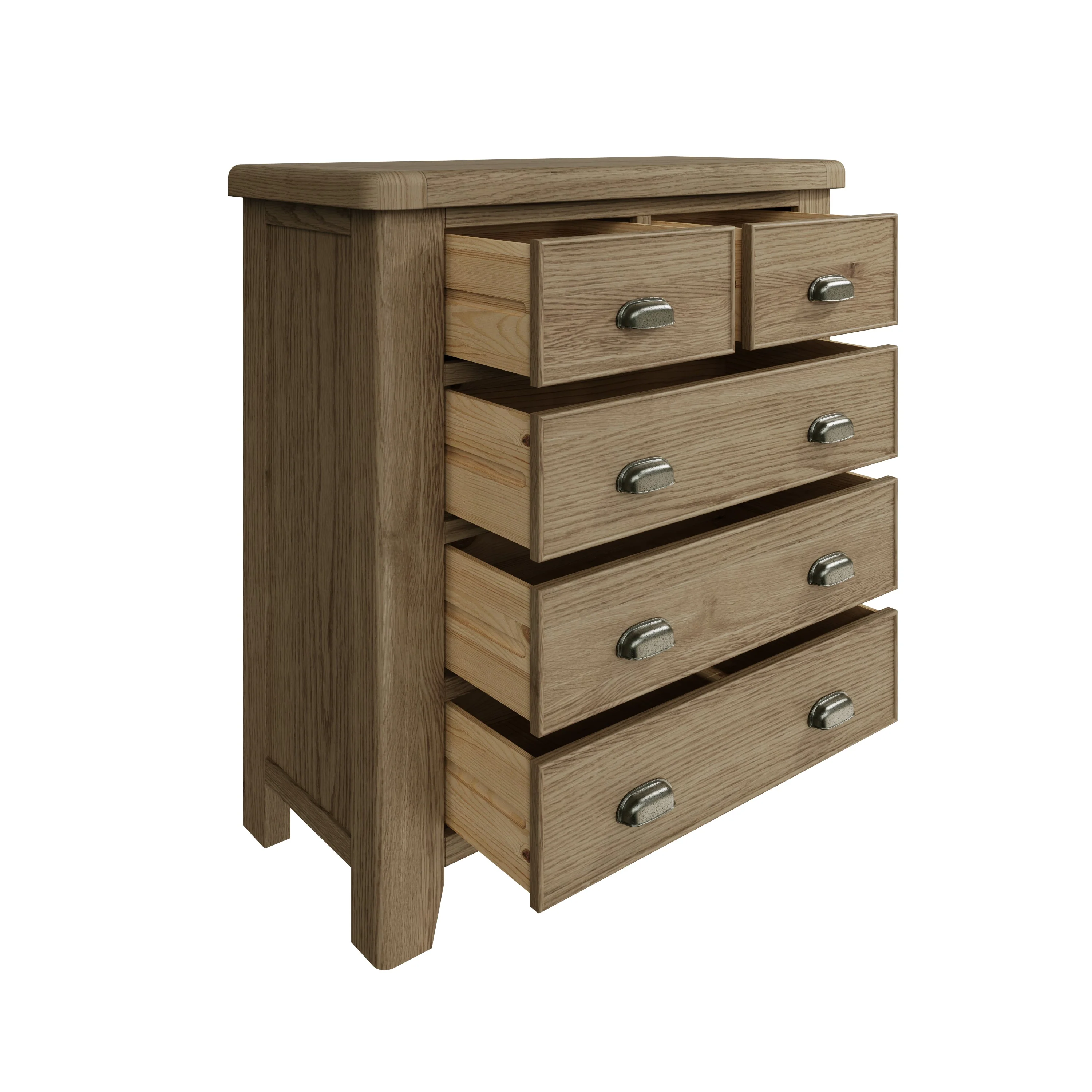 Hove Smoked Oak 2 Over 3 Chest of Drawers - Image 4