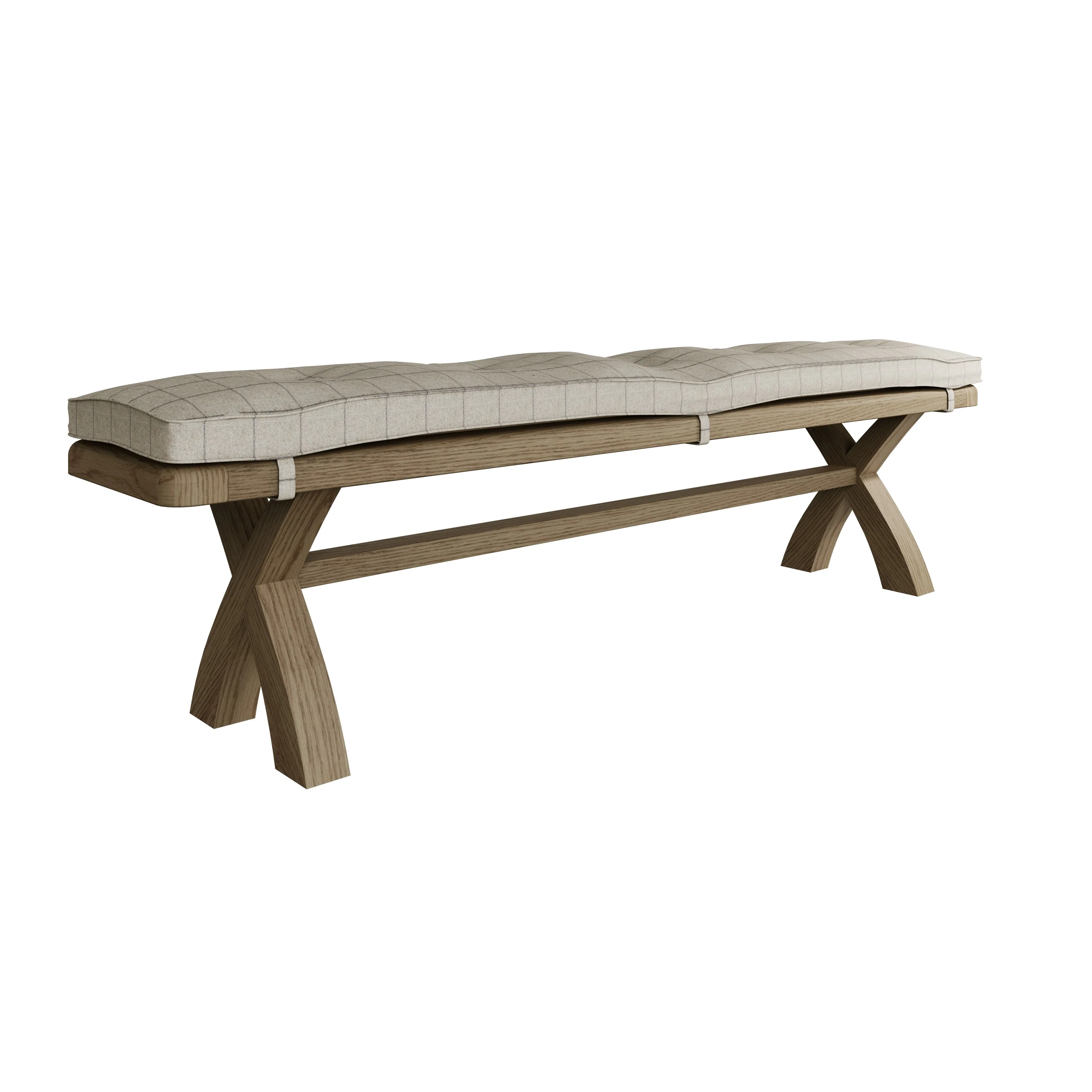 Hove Smoked Oak 2m Cross Leg Bench - Image 6