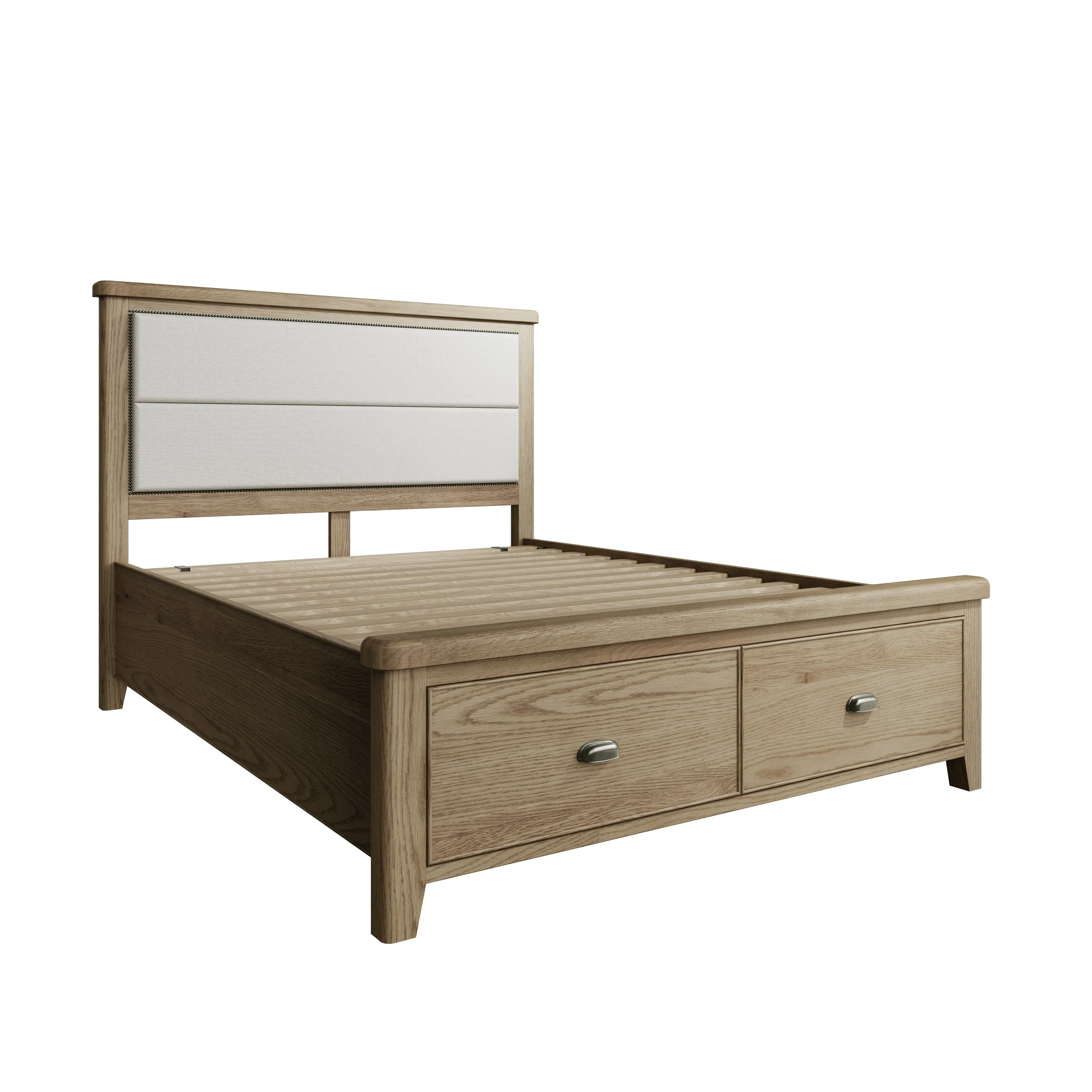 Hove Smoked Oak 5ft Kingsize Bed with Drawer Footboard - Image 4