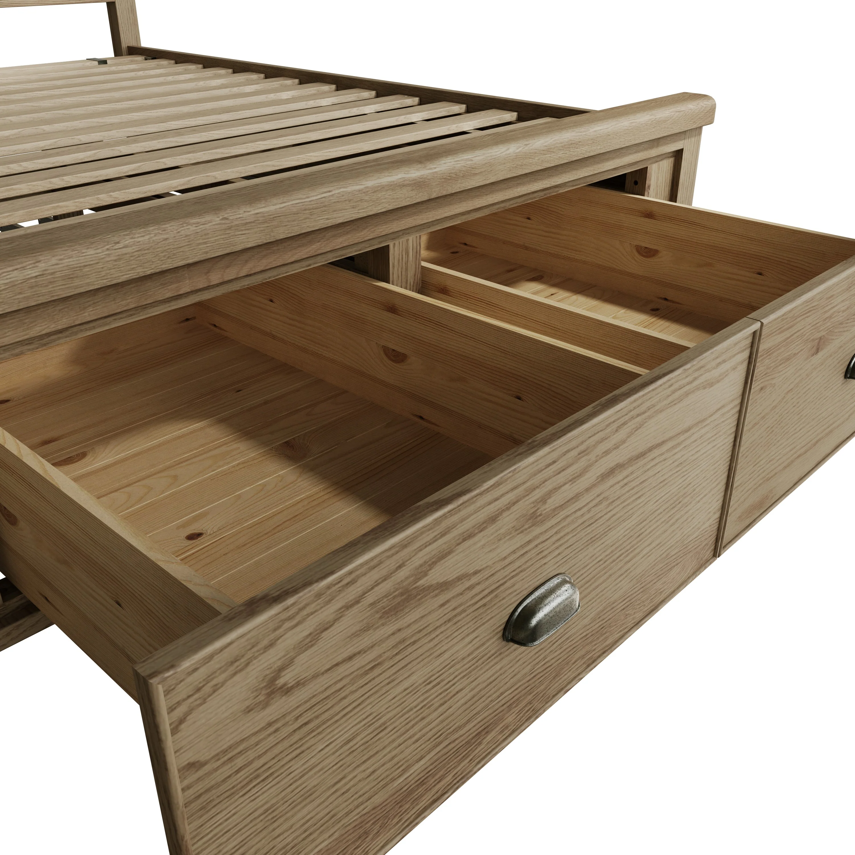 Hove Smoked Oak 5ft Kingsize Bed with Drawer Footboard - Image 9