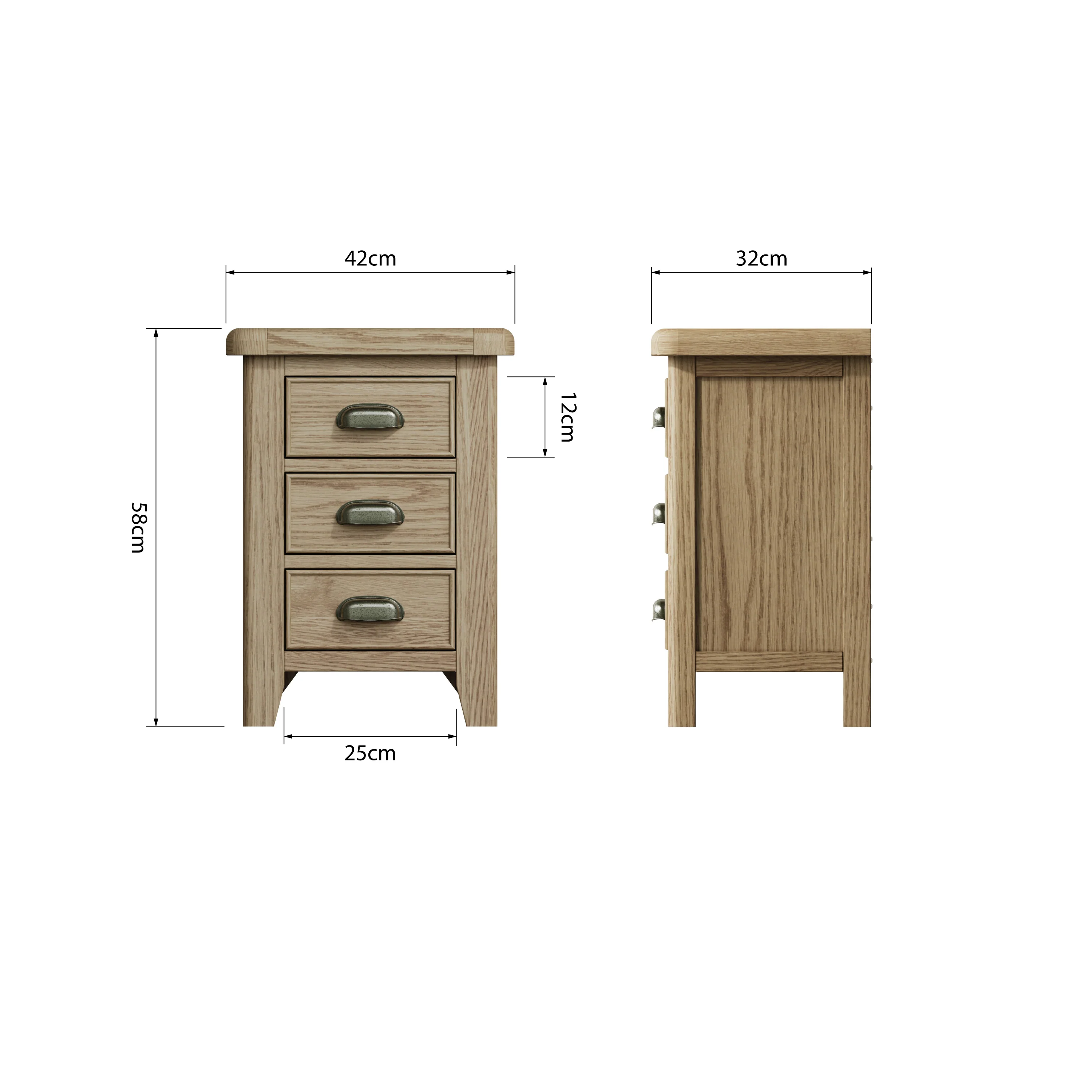Hove Smoked Oak Bedside Cabinet - Image 9
