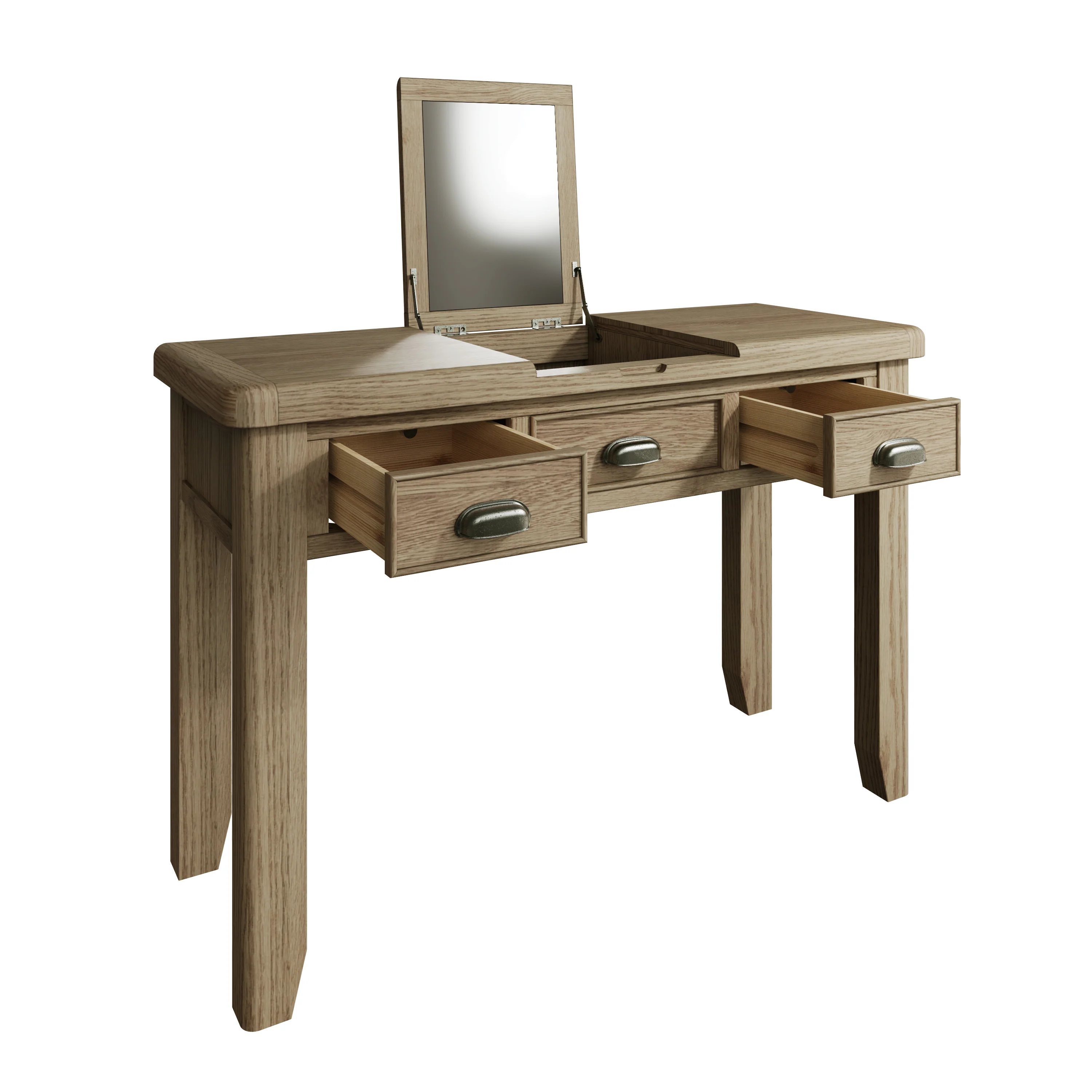 Hove Smoked Oak Dressing Table with Mirror - Image 5
