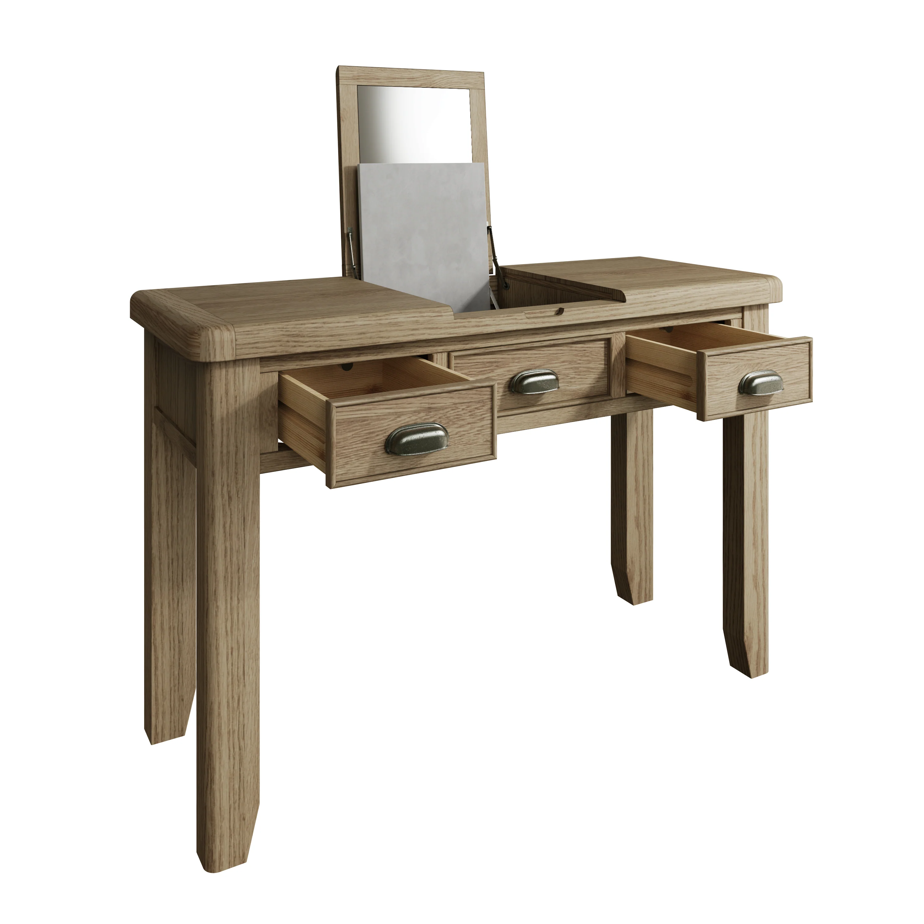 Hove Smoked Oak Dressing Table with Mirror - Image 6