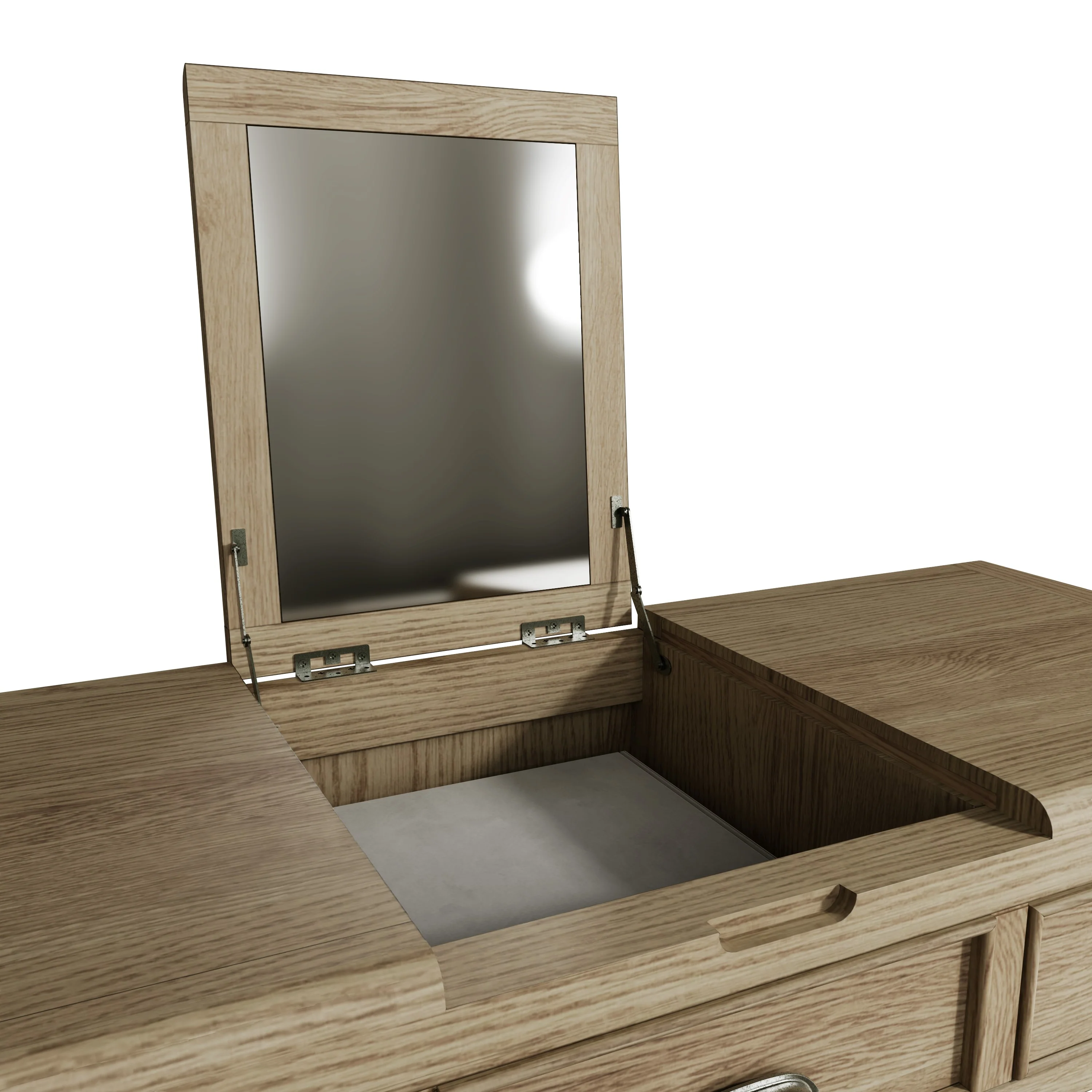 Hove Smoked Oak Dressing Table with Mirror - Image 8