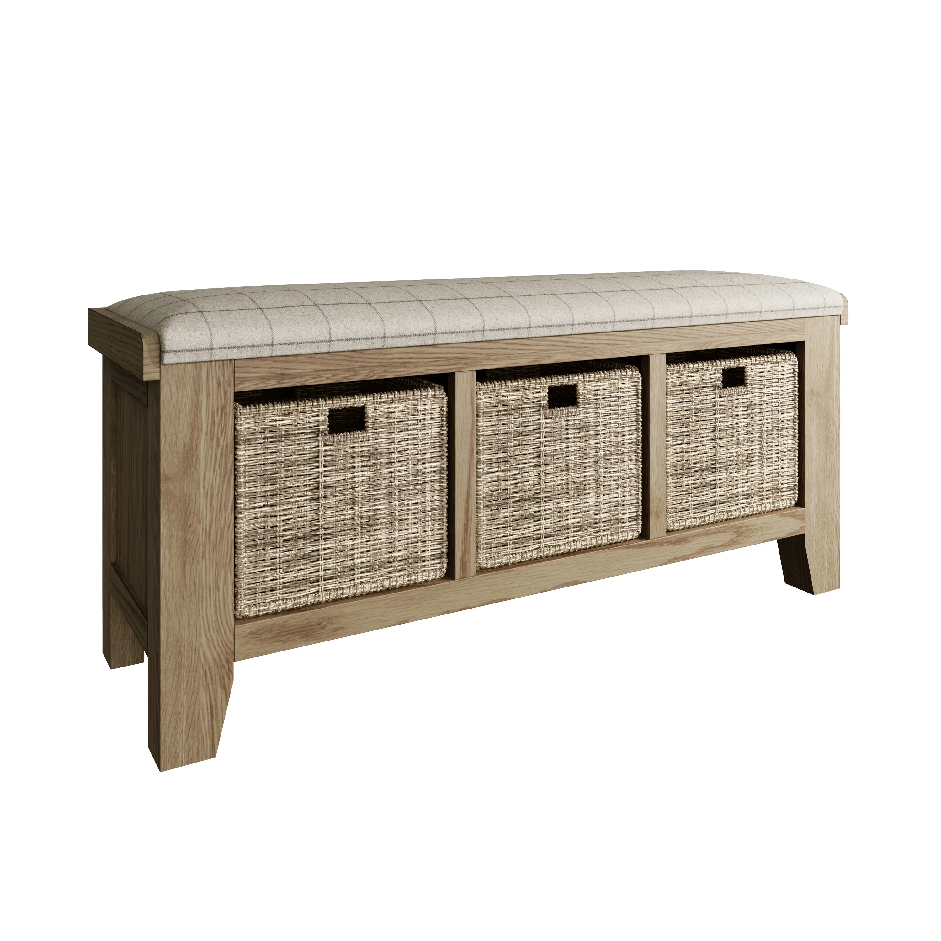 Hove Smoked Oak Hall Bench - Image 2