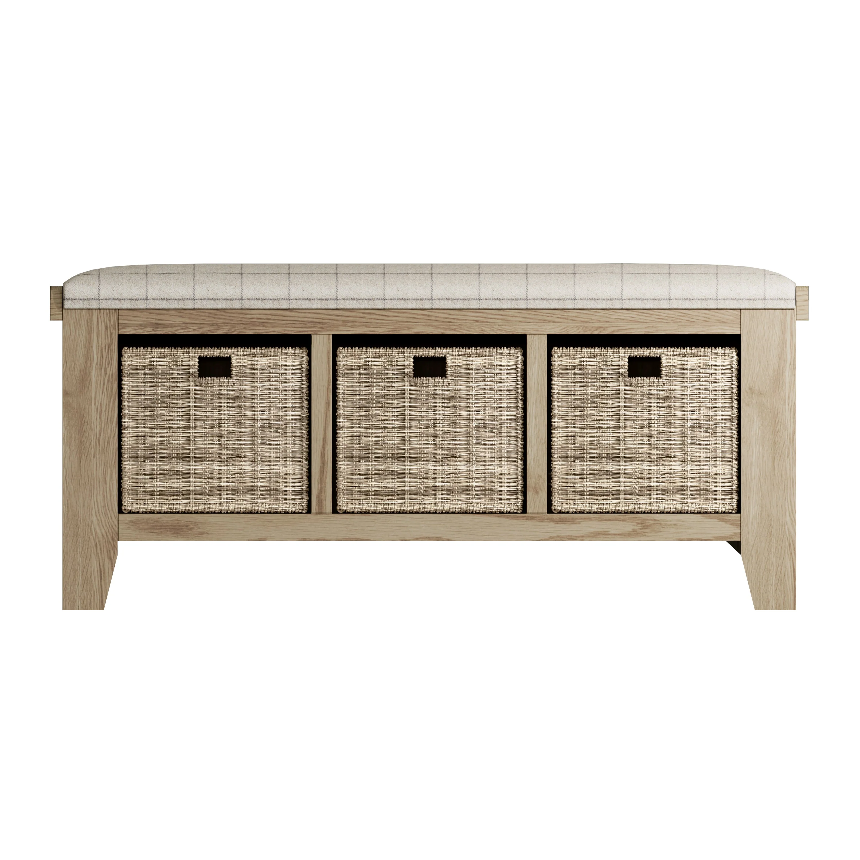 Hove Smoked Oak Hall Bench - Image 3