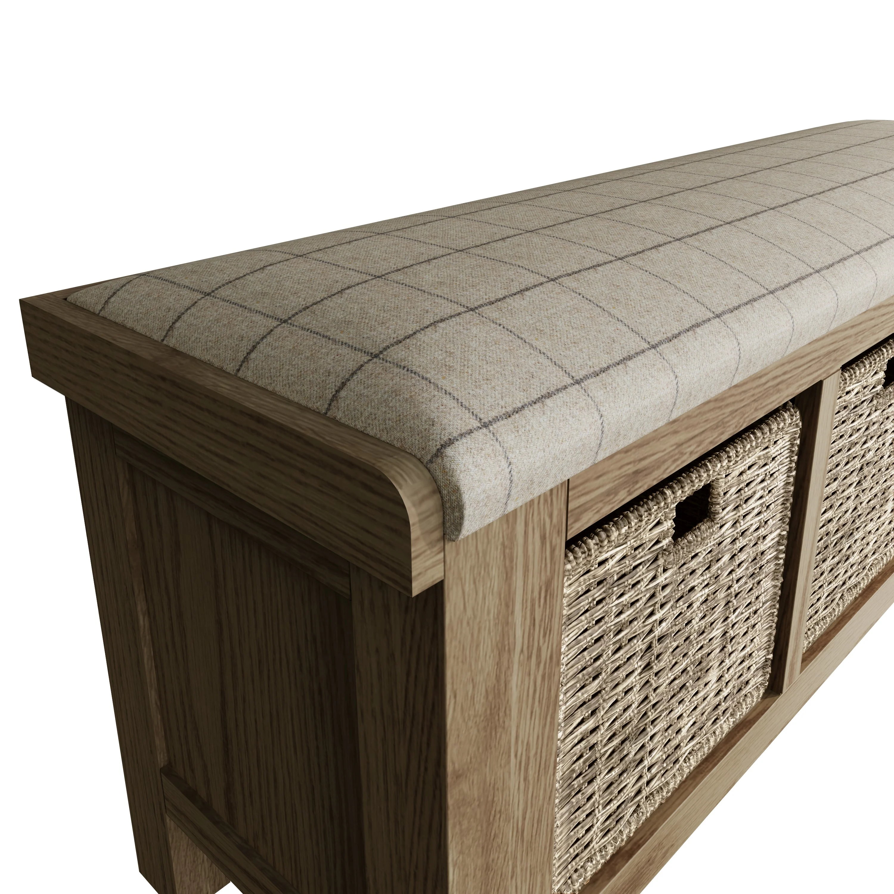 Hove Smoked Oak Hall Bench - Image 5