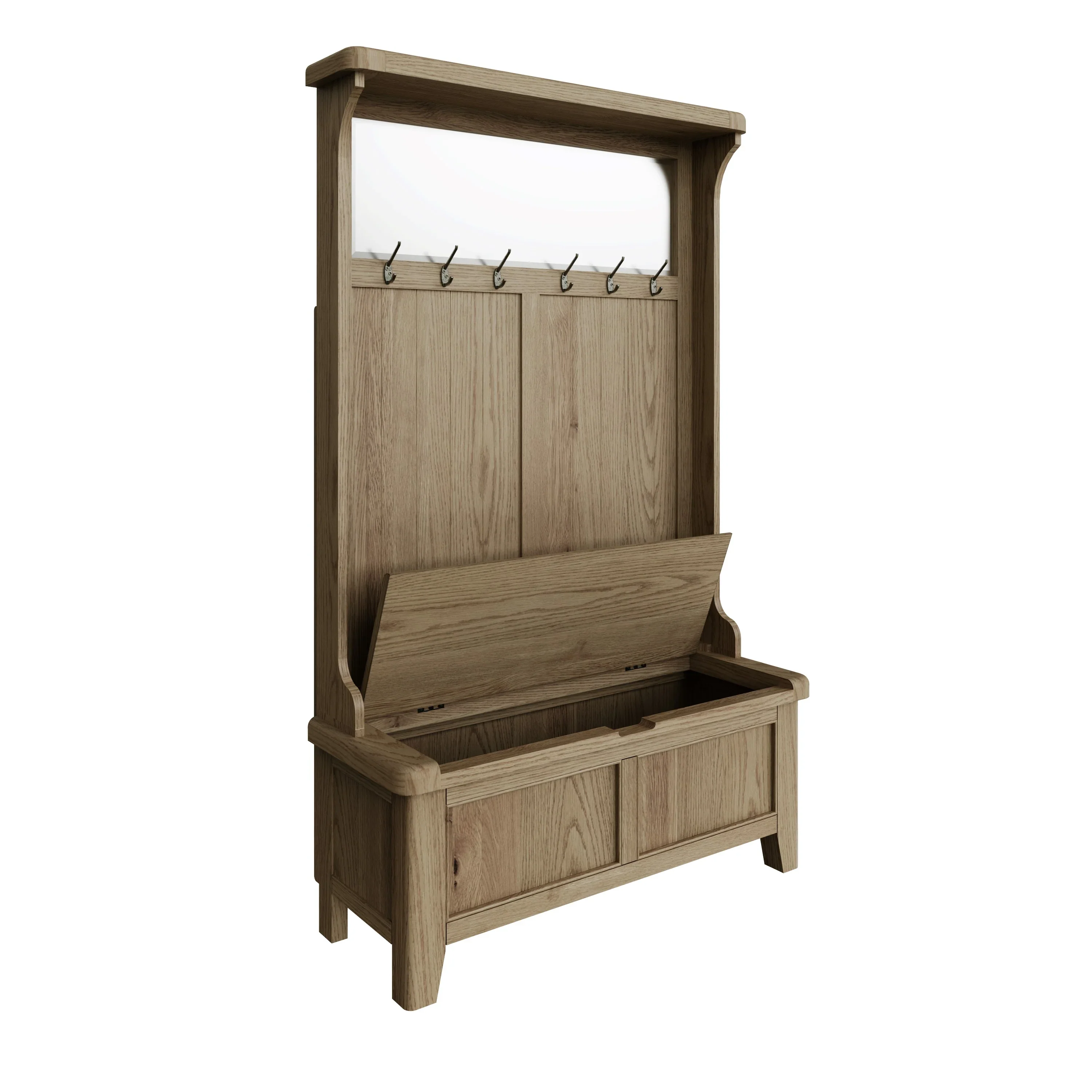 Hove Smoked Oak Hall Bench Unit - Image 4