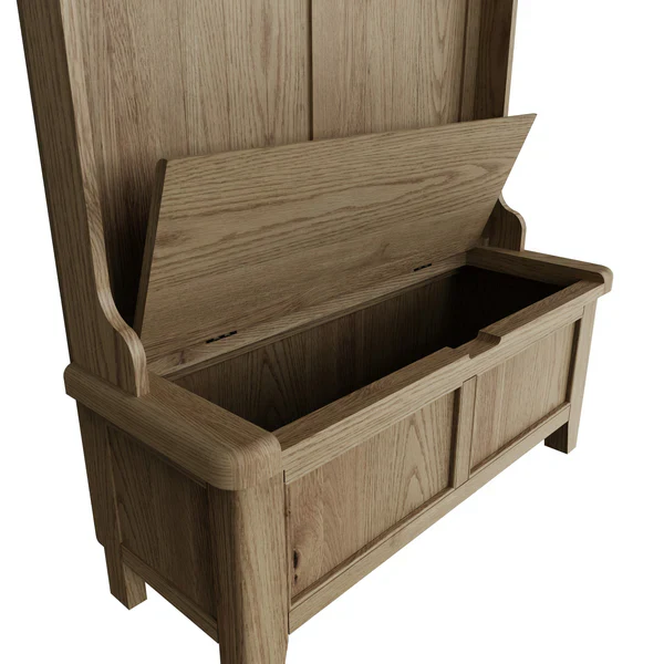 Hove Smoked Oak Hall Bench Unit - Image 7