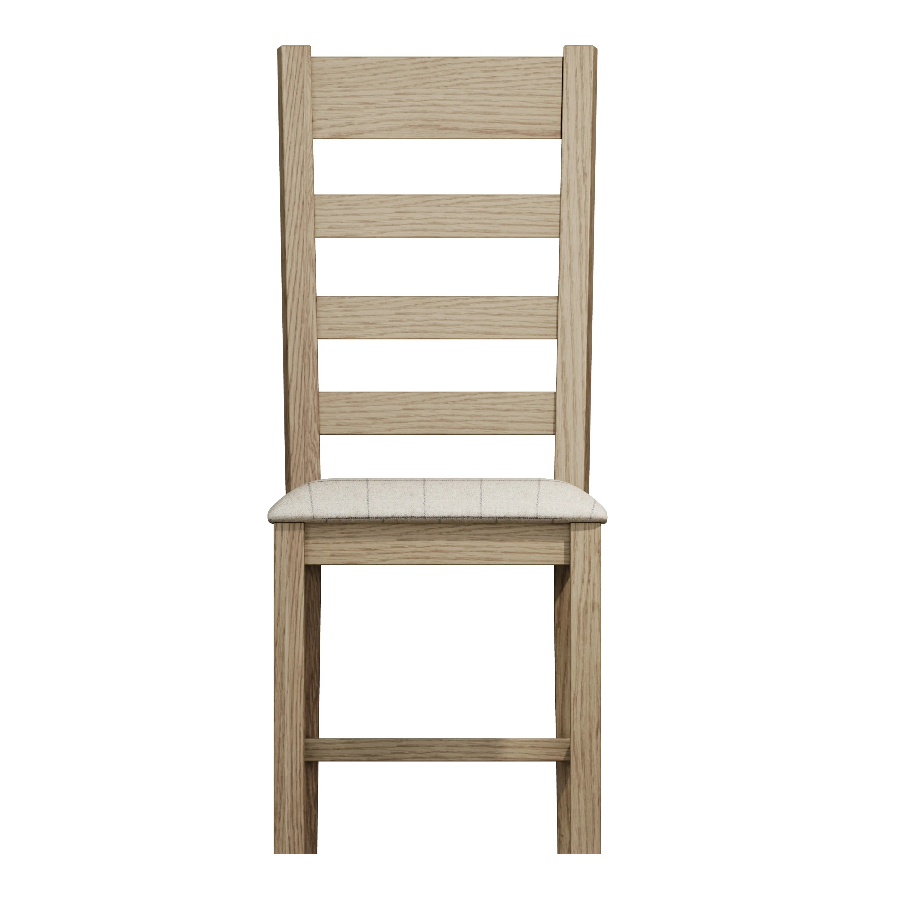 Hove Smoked Oak Ladder Back Dining Chair With Natural Check Seat - Image 4