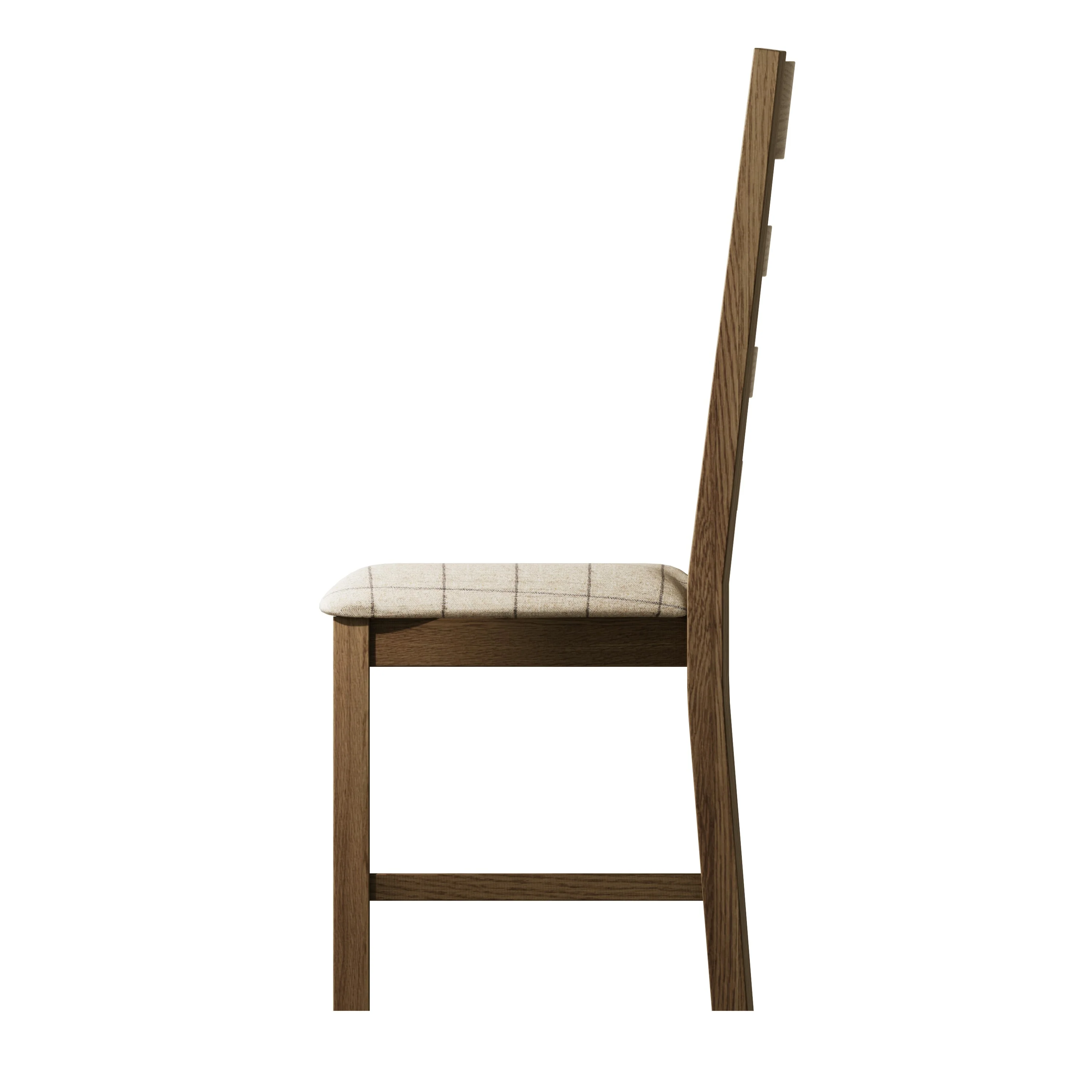 Hove Smoked Oak Ladder Back Dining Chair With Natural Check Seat - Image 5