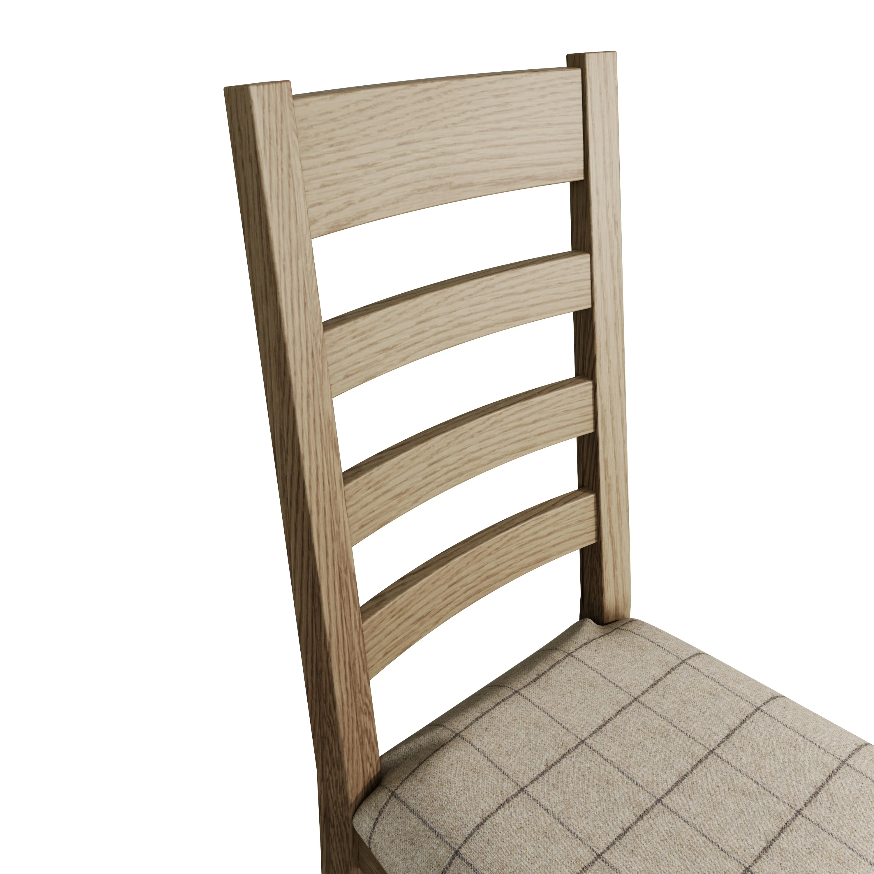 Hove Smoked Oak Ladder Back Dining Chair With Natural Check Seat - Image 7