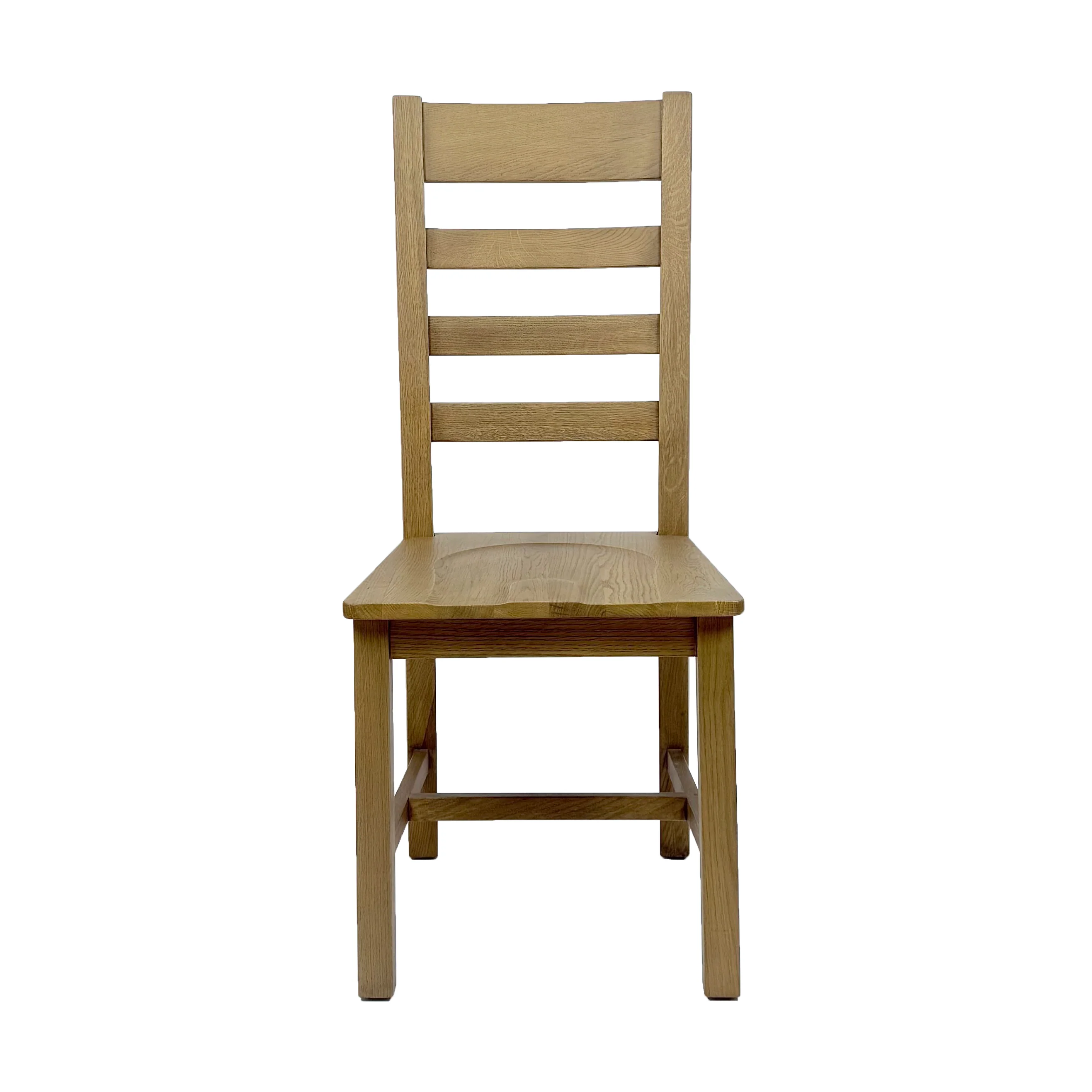 Hove Smoked Oak Ladder Back Dining Chair With Wooden Seat - Image 2