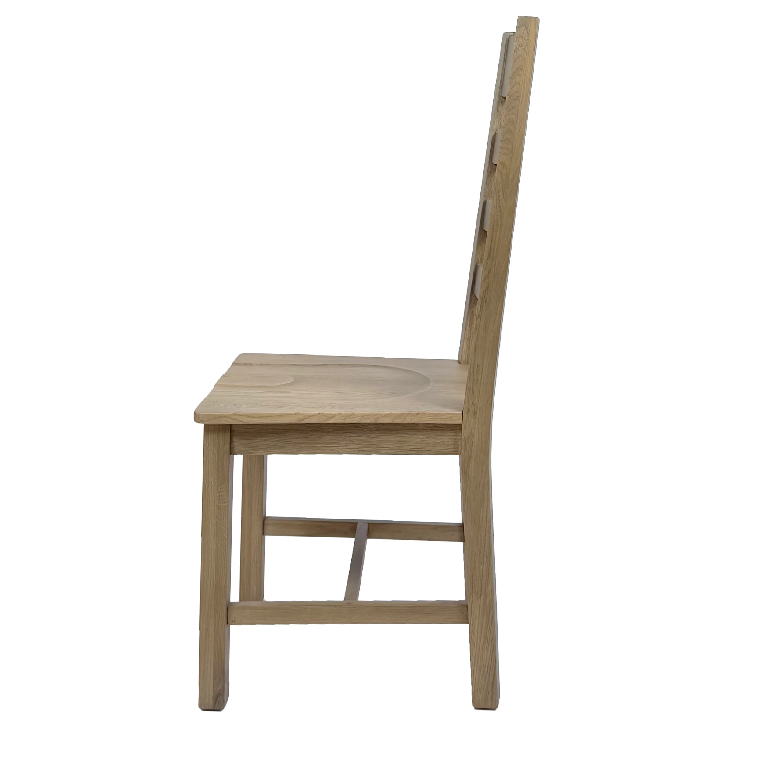 Hove Smoked Oak Ladder Back Dining Chair With Wooden Seat - Image 3
