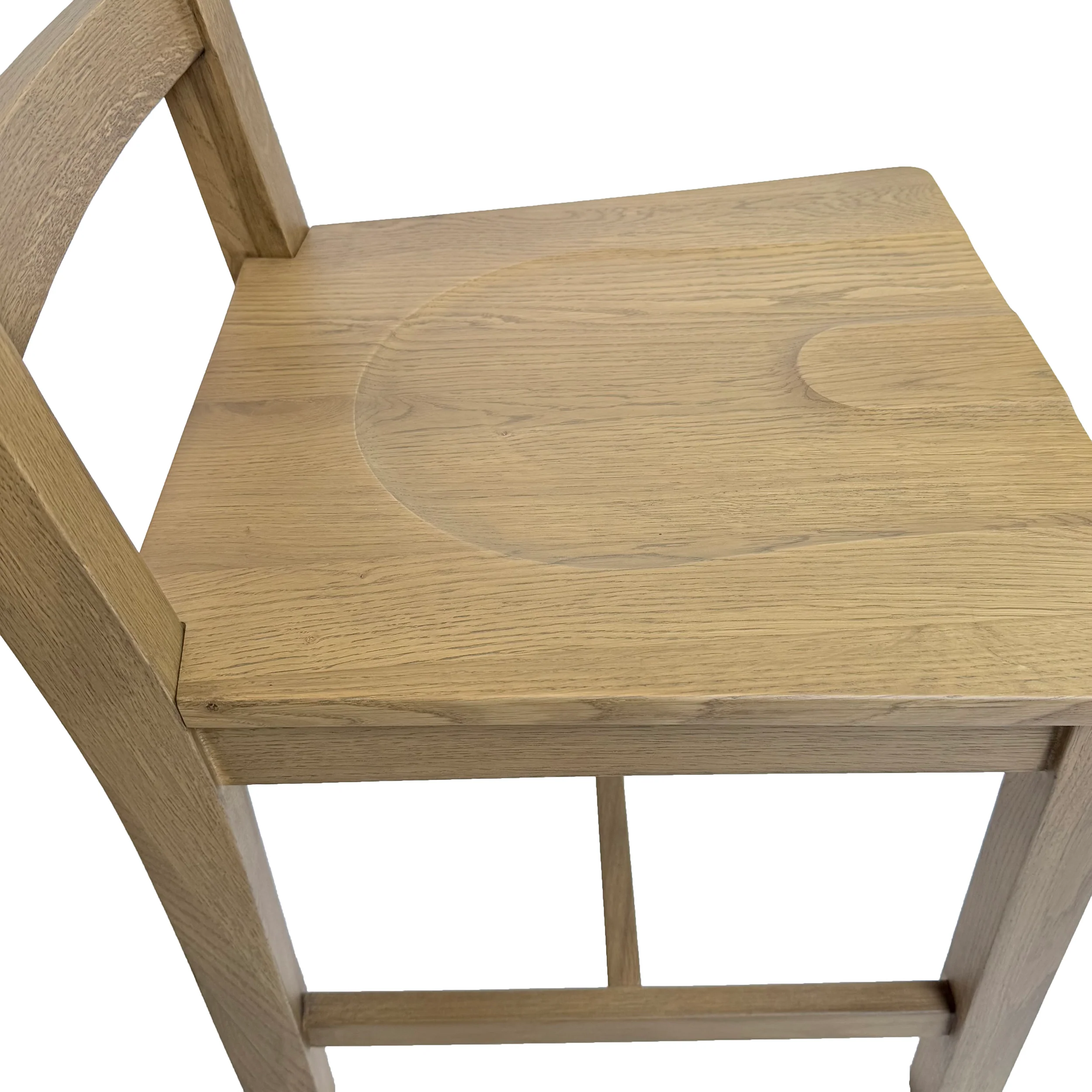 Hove Smoked Oak Ladder Back Dining Chair With Wooden Seat - Image 4