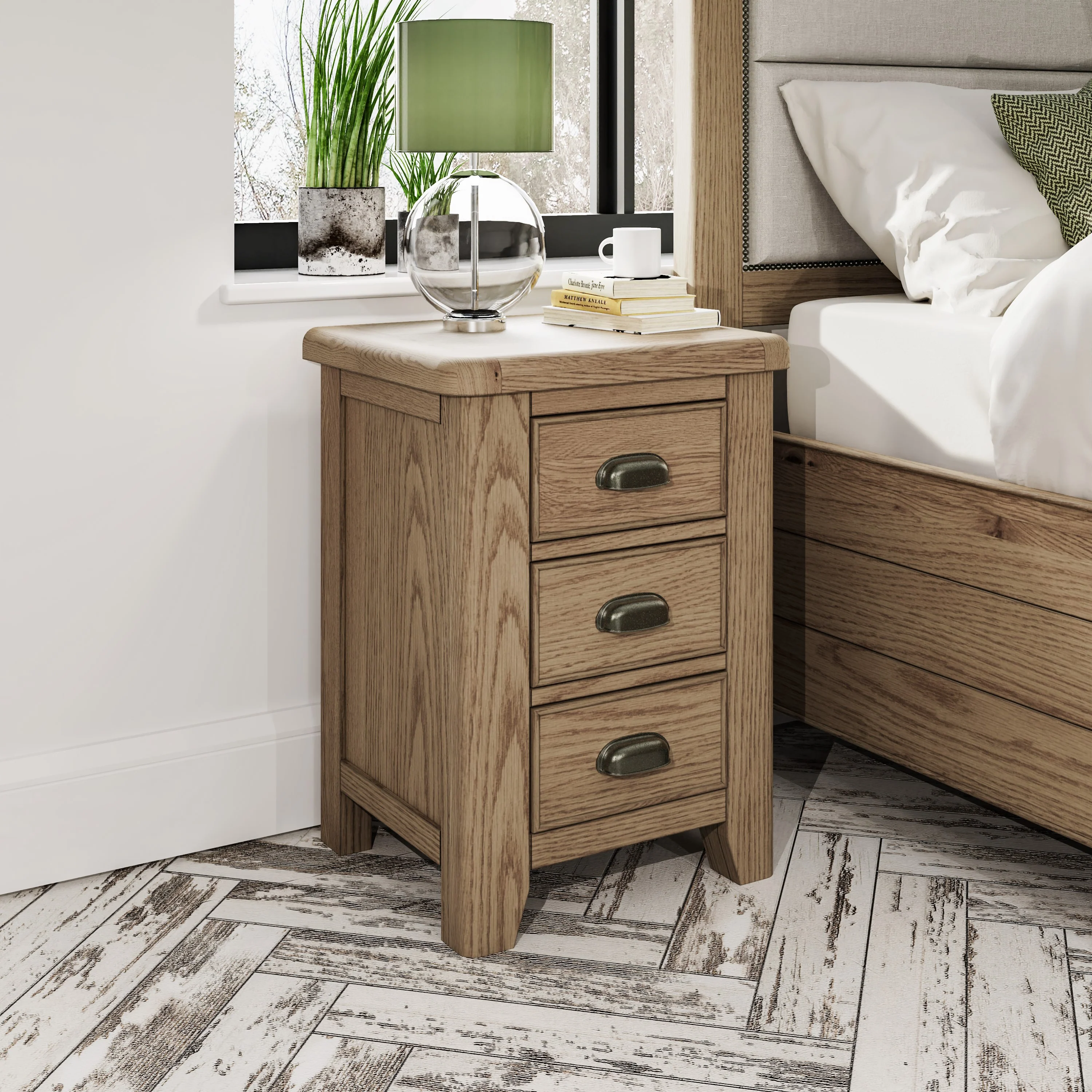 Hove Smoked Oak Large Bedside Cabinet