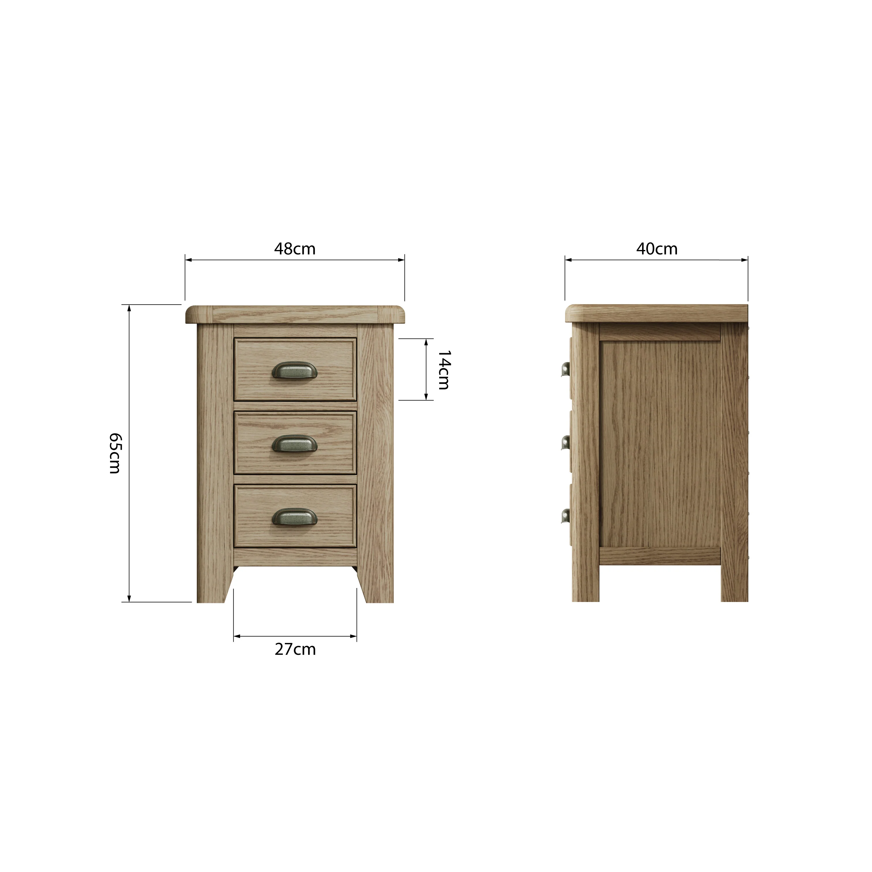 Hove Smoked Oak Large Bedside Cabinet - Image 9