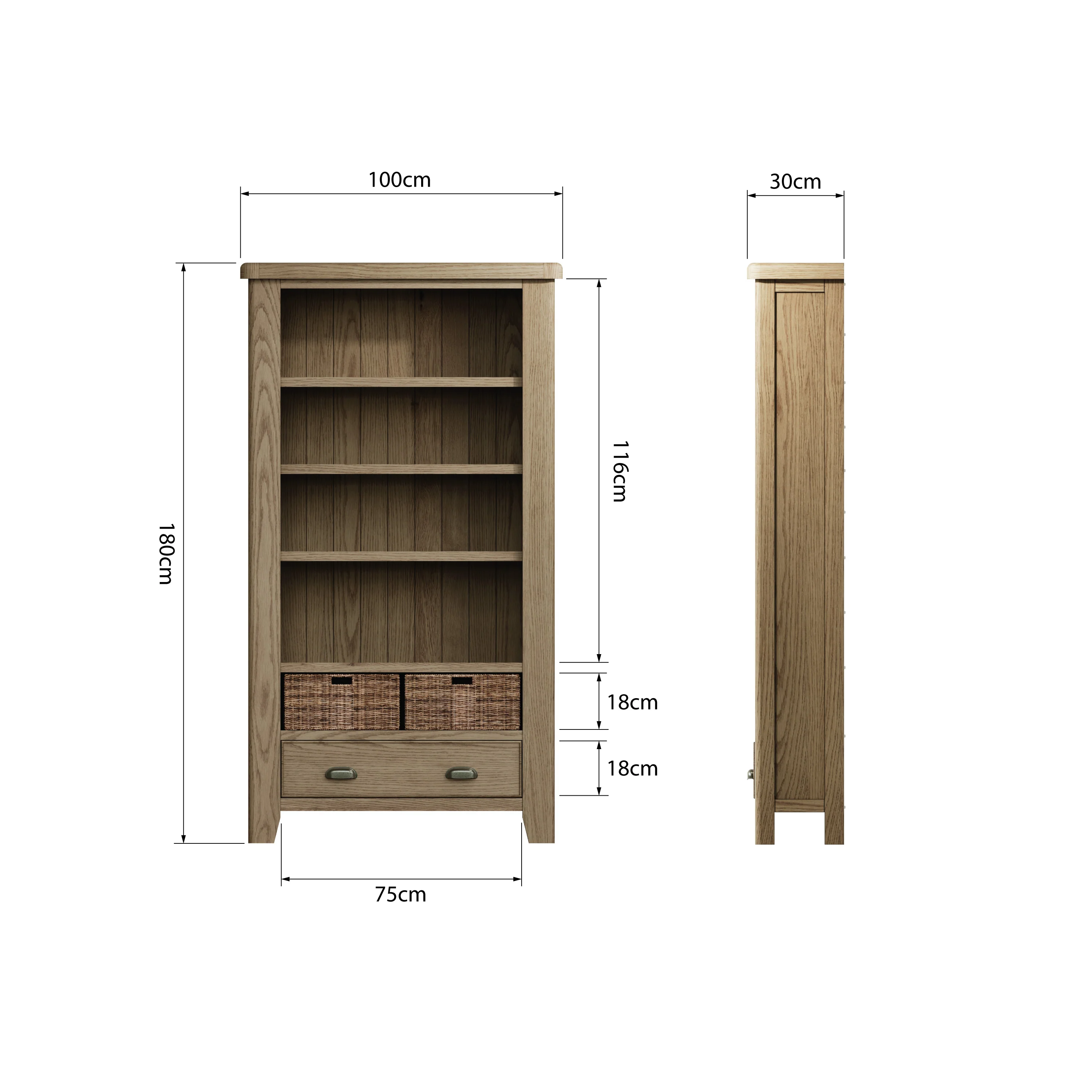 Hove Smoked Oak Large Bookcase - Image 10