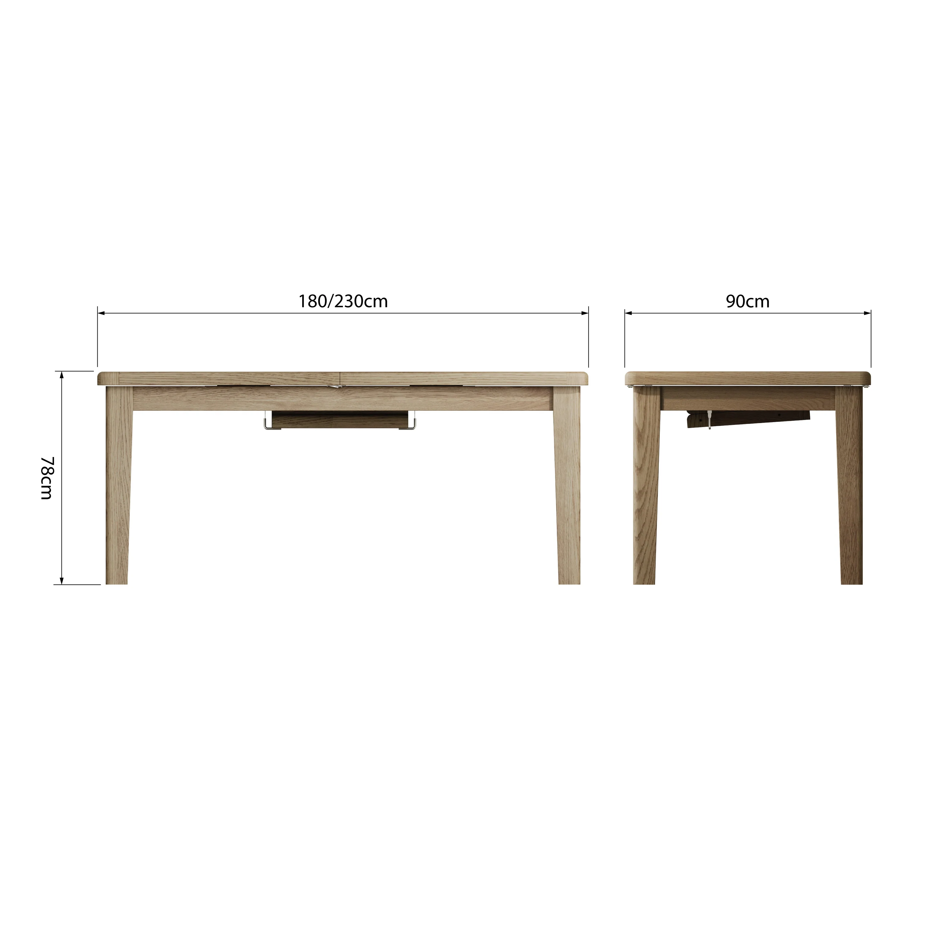 Hove Smoked Oak Large Extending Dining Table (1.8 m - 2.3 m) - Image 12