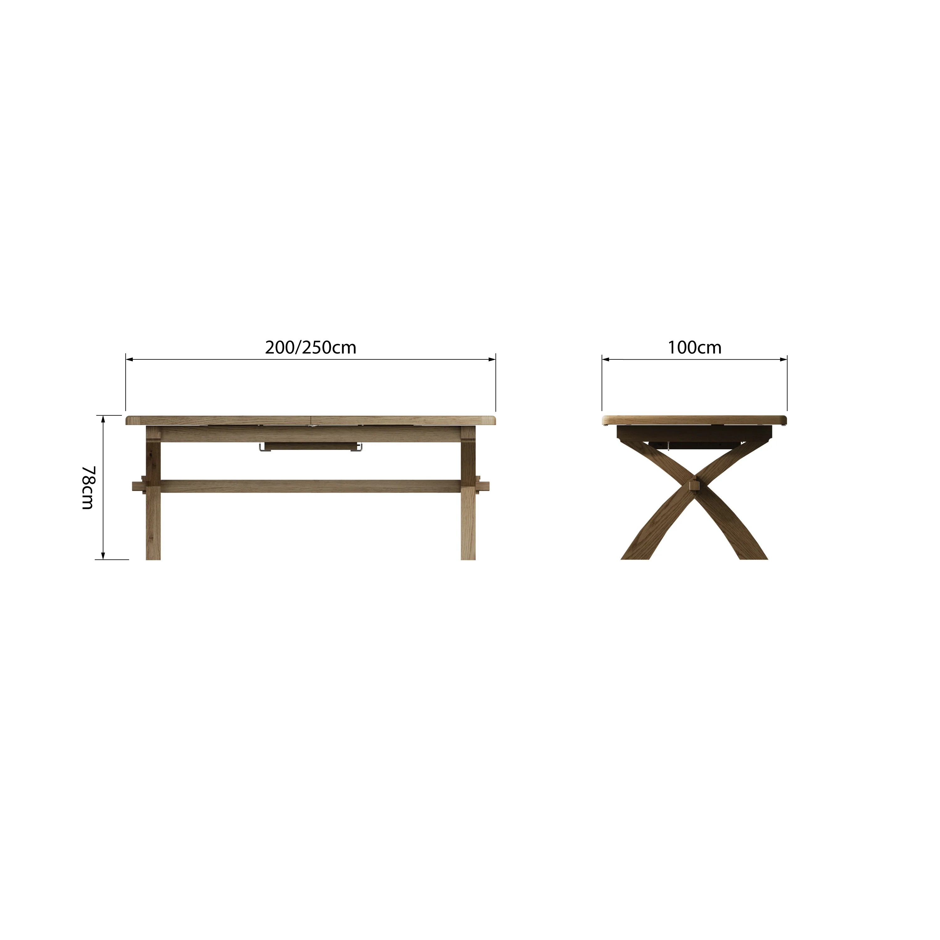 Hove Smoked Oak Large Extending Trestle Dining Table (2.0 m - 2.5 m) - Image 10
