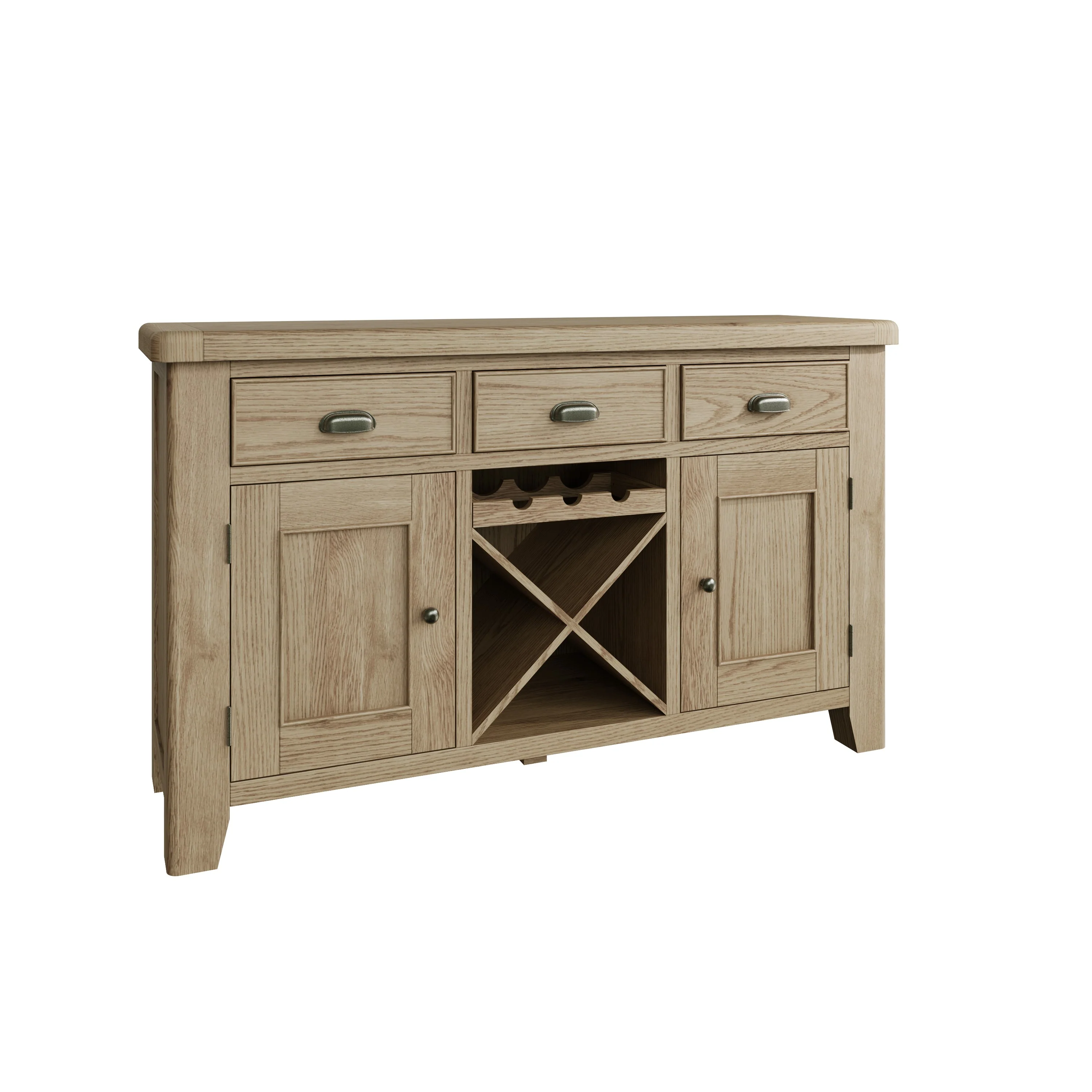 Hove Smoked Oak Large Sideboard Wine Rack - Image 3