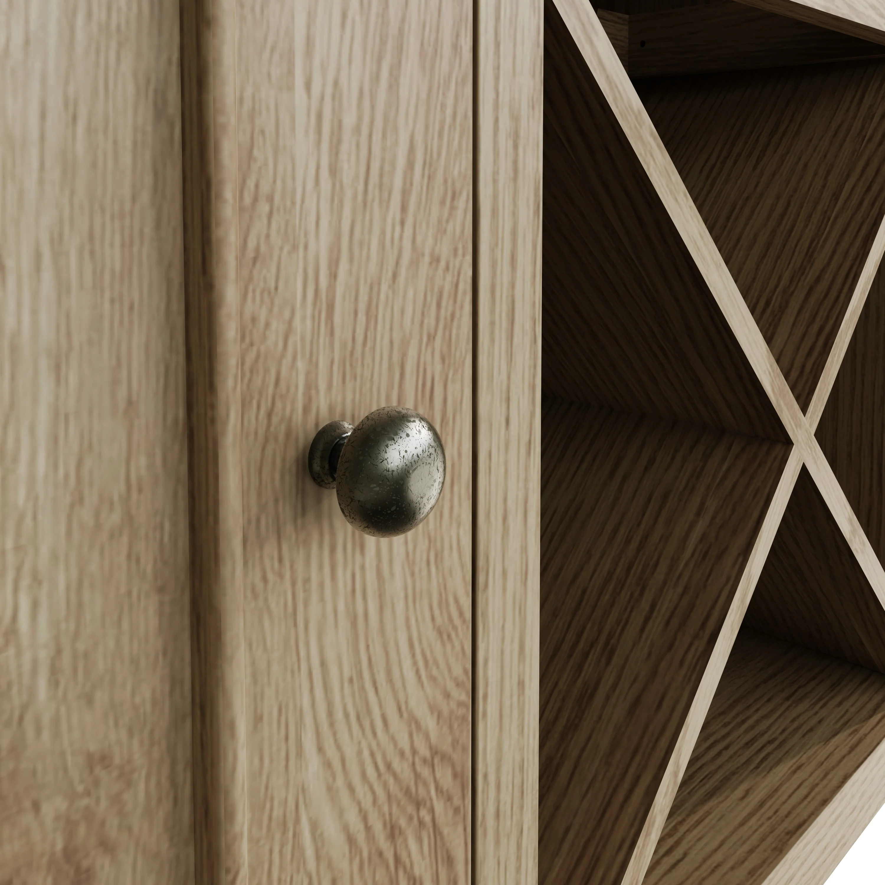 Hove Smoked Oak Large Sideboard Wine Rack - Image 8