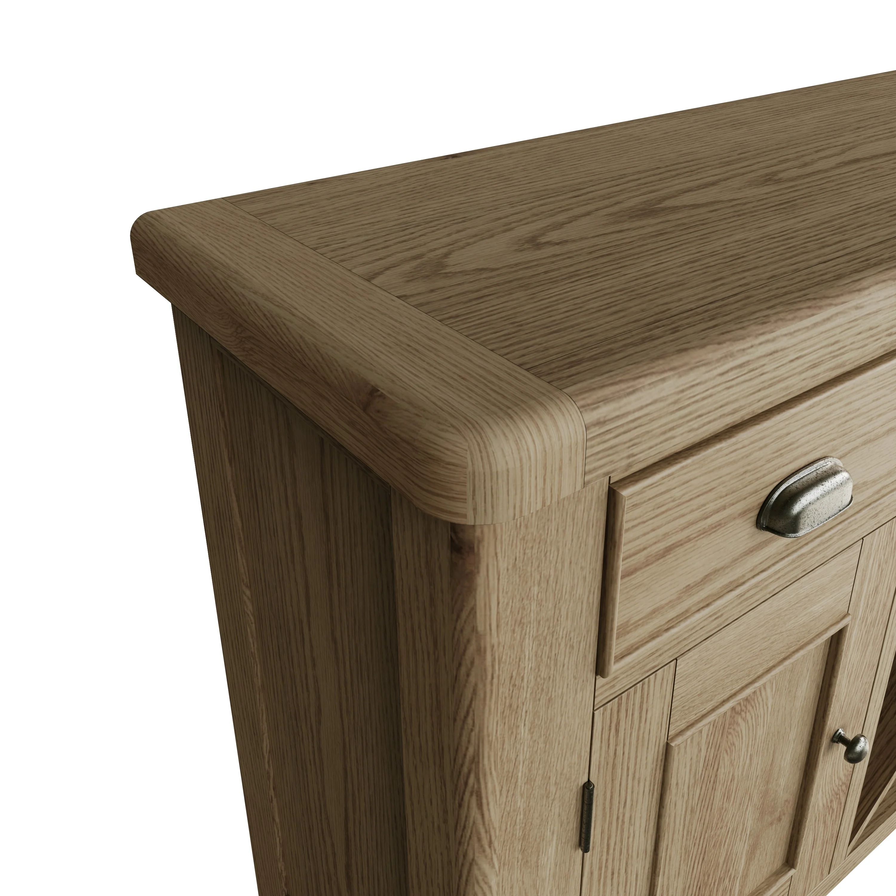 Hove Smoked Oak Large Sideboard Wine Rack - Image 9