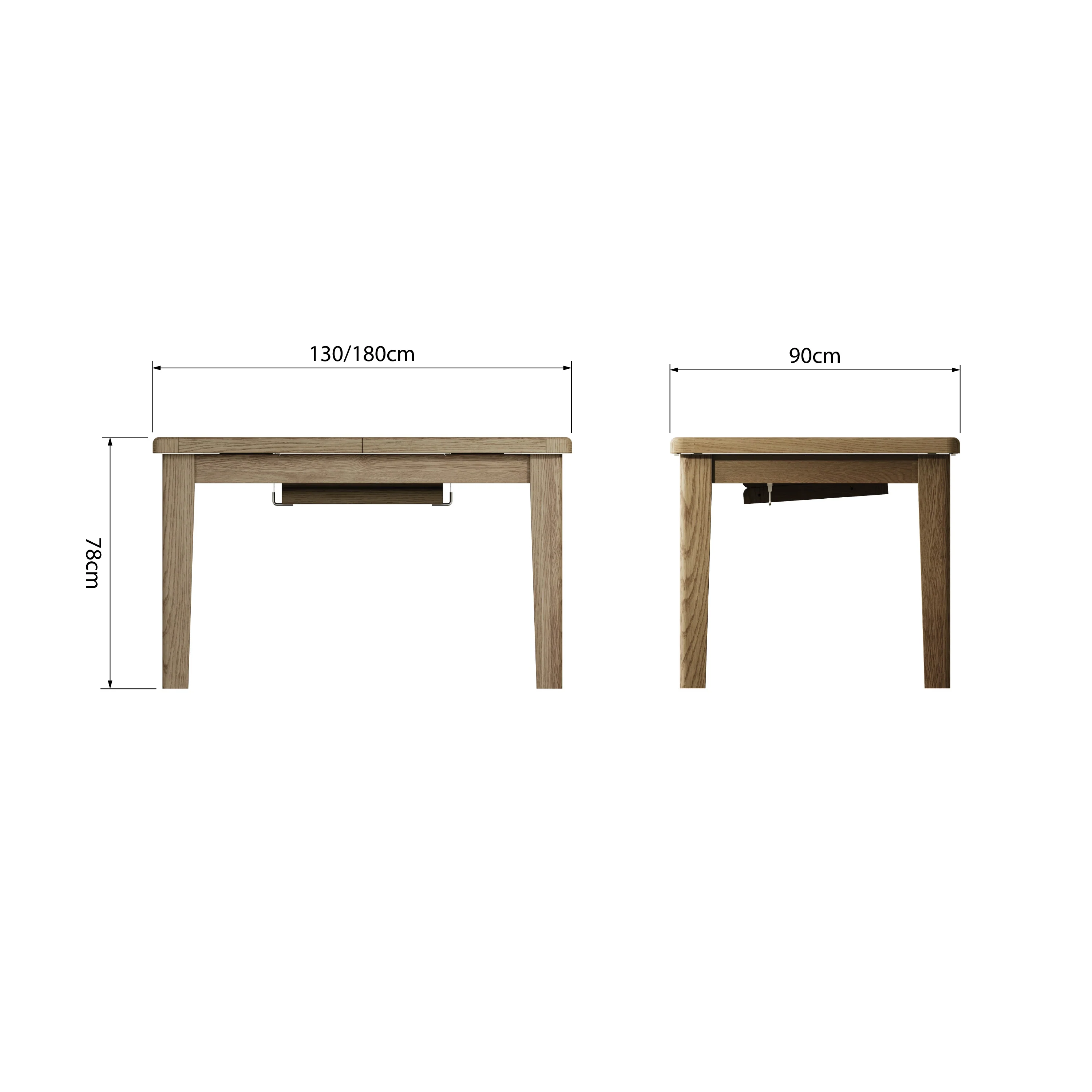 Hove Smoked Oak Medium Extending Dining Table (1.3 m - 1.8 m) - Image 9