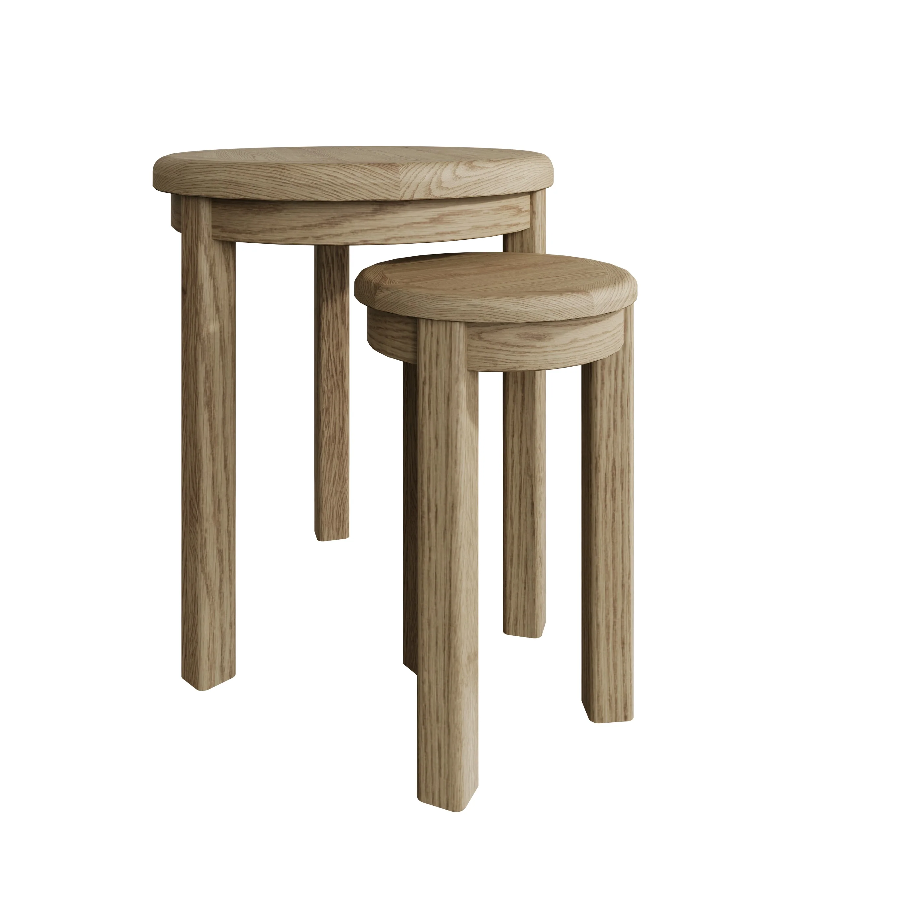Hove Smoked Oak Round Nest Of Tables - Image 5