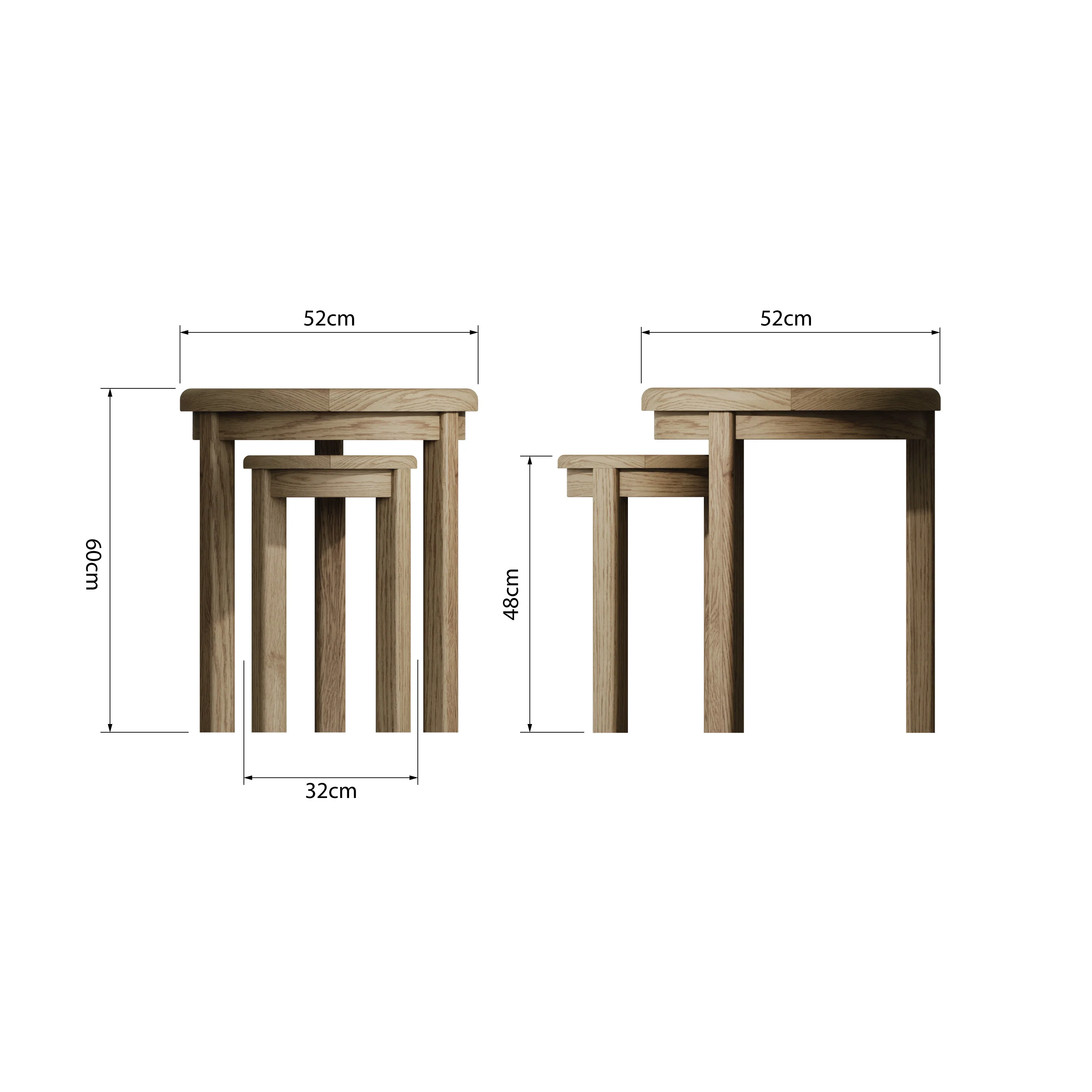 Hove Smoked Oak Round Nest Of Tables - Image 6