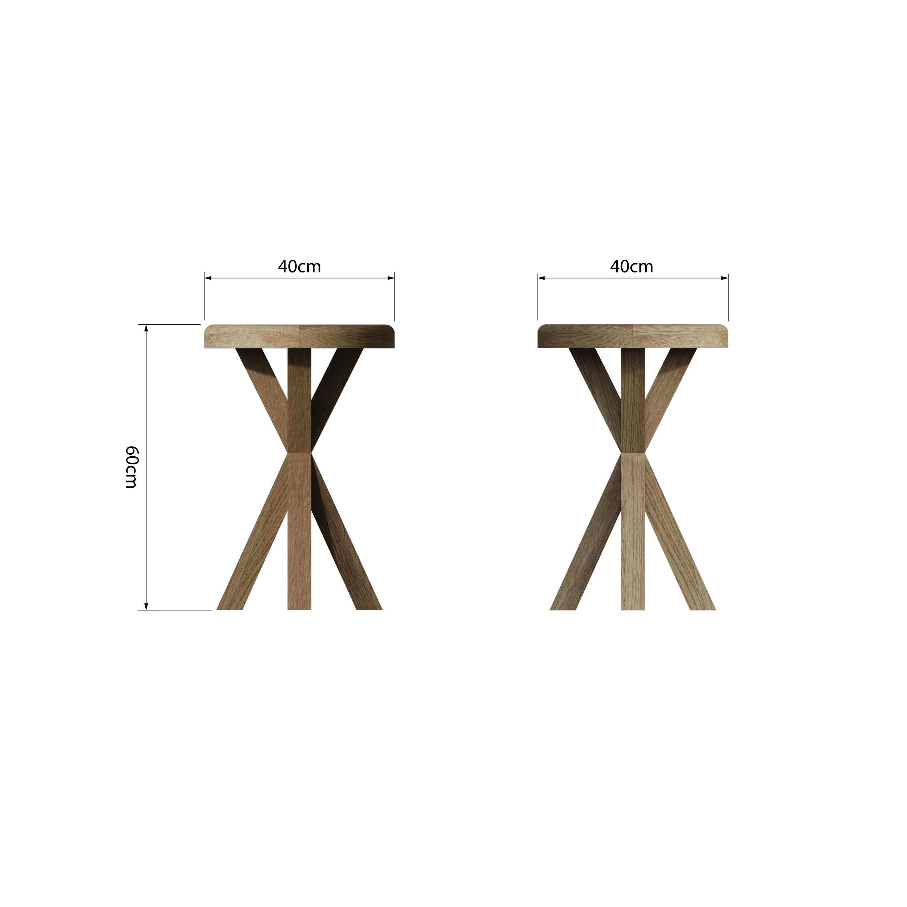 Hove Smoked Oak Round Side Table - Image 5