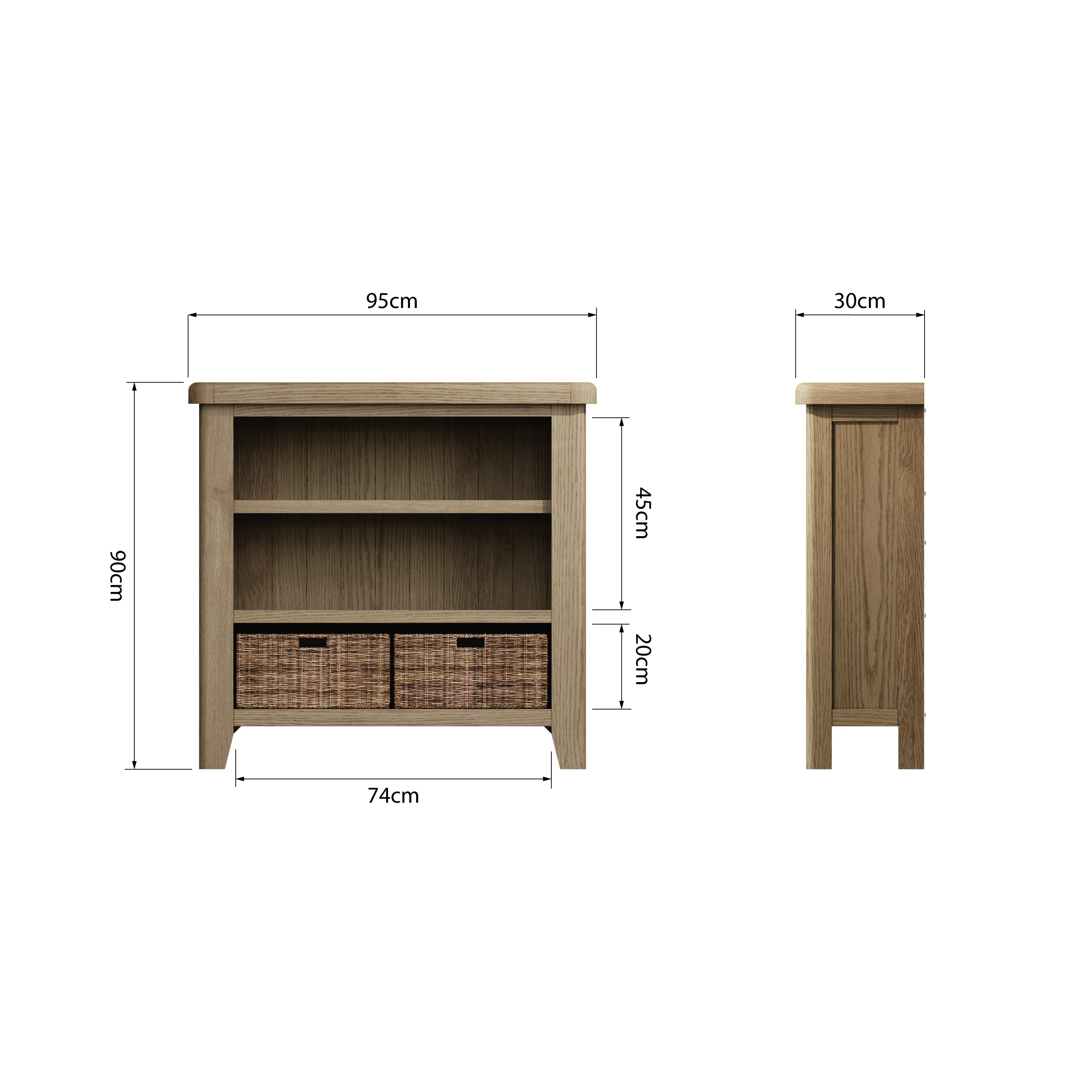 Hove Smoked Oak Small Bookcase - Image 7