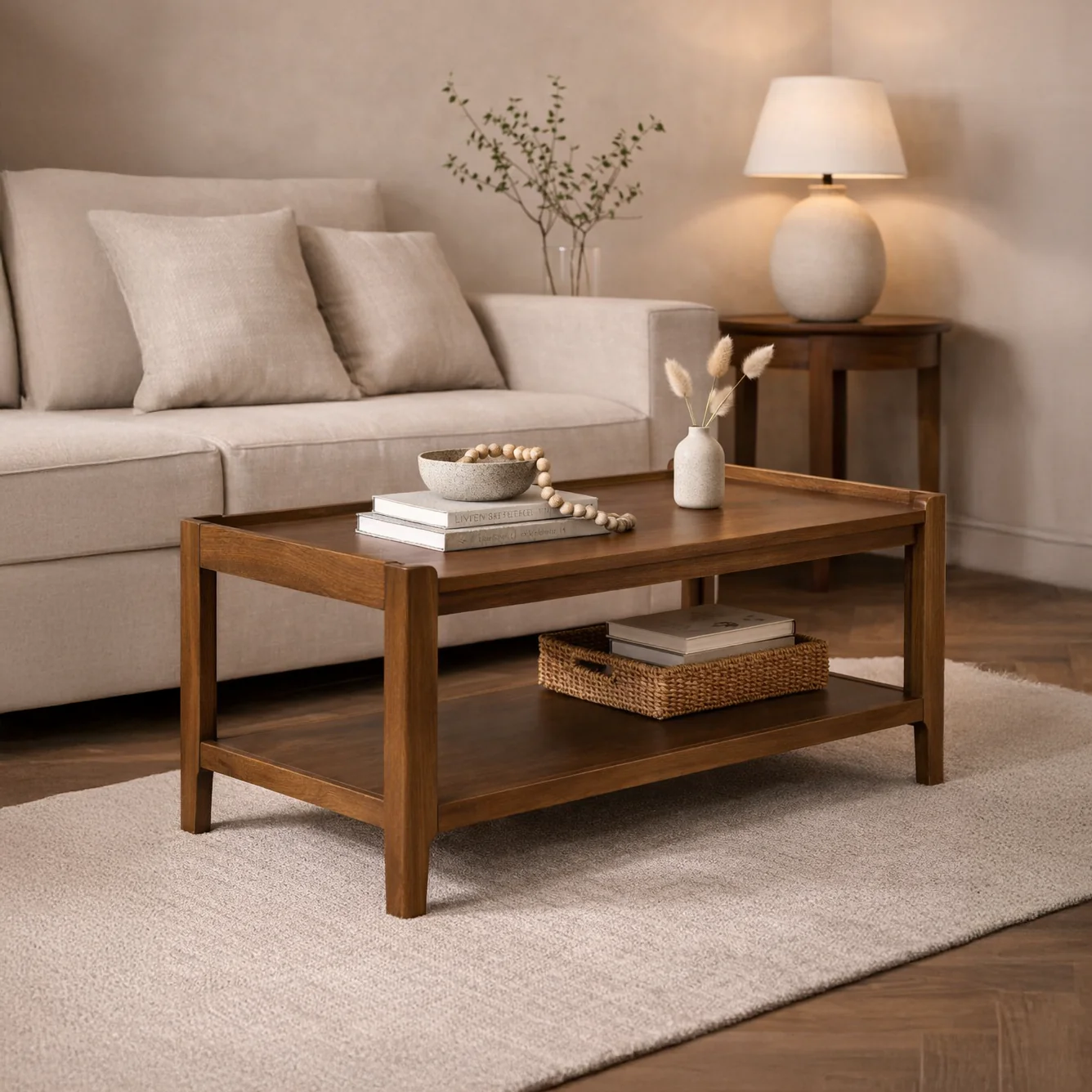 Lombok Walnut Rattan Coffee Table