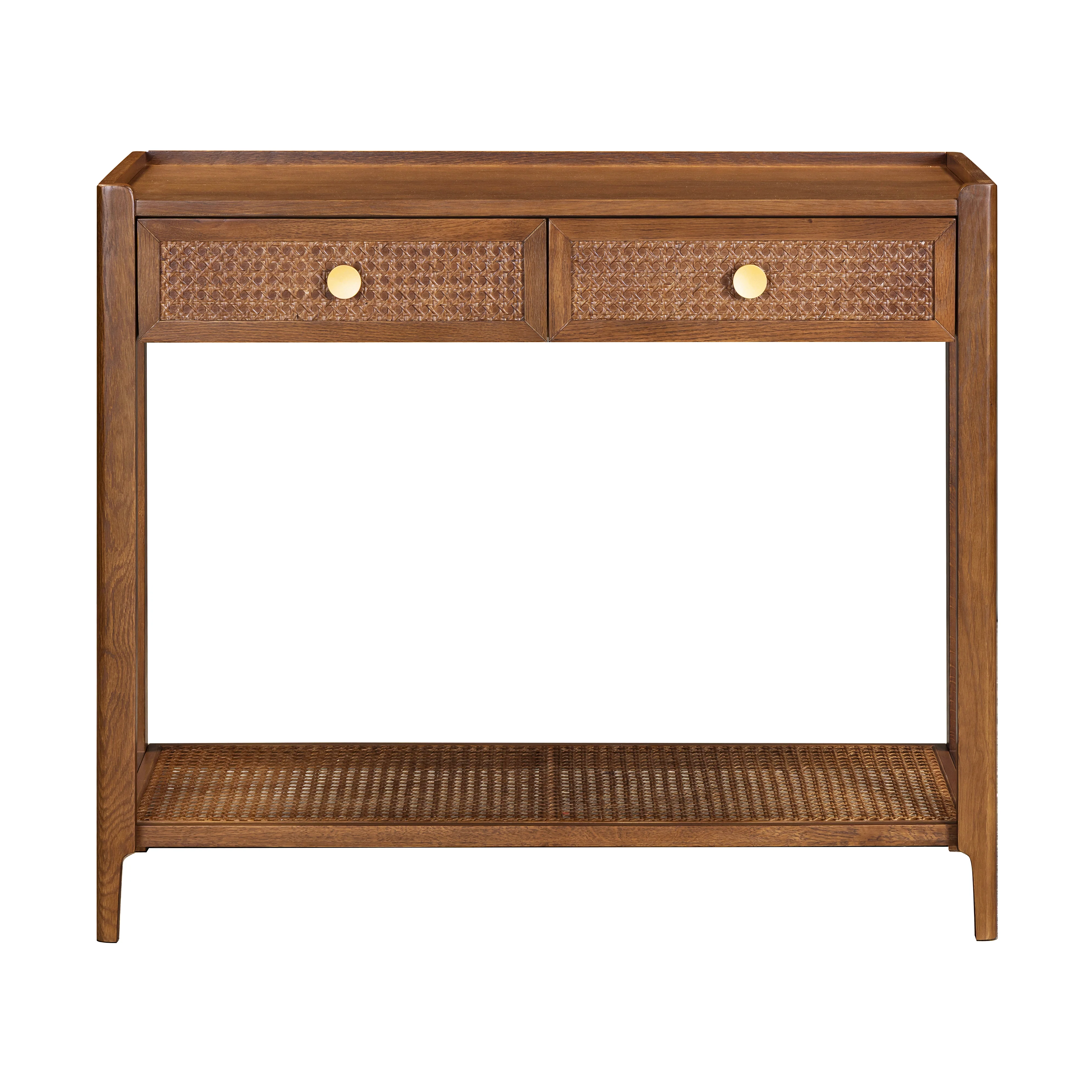 Lombok Walnut Rattan Console Table - Image 2