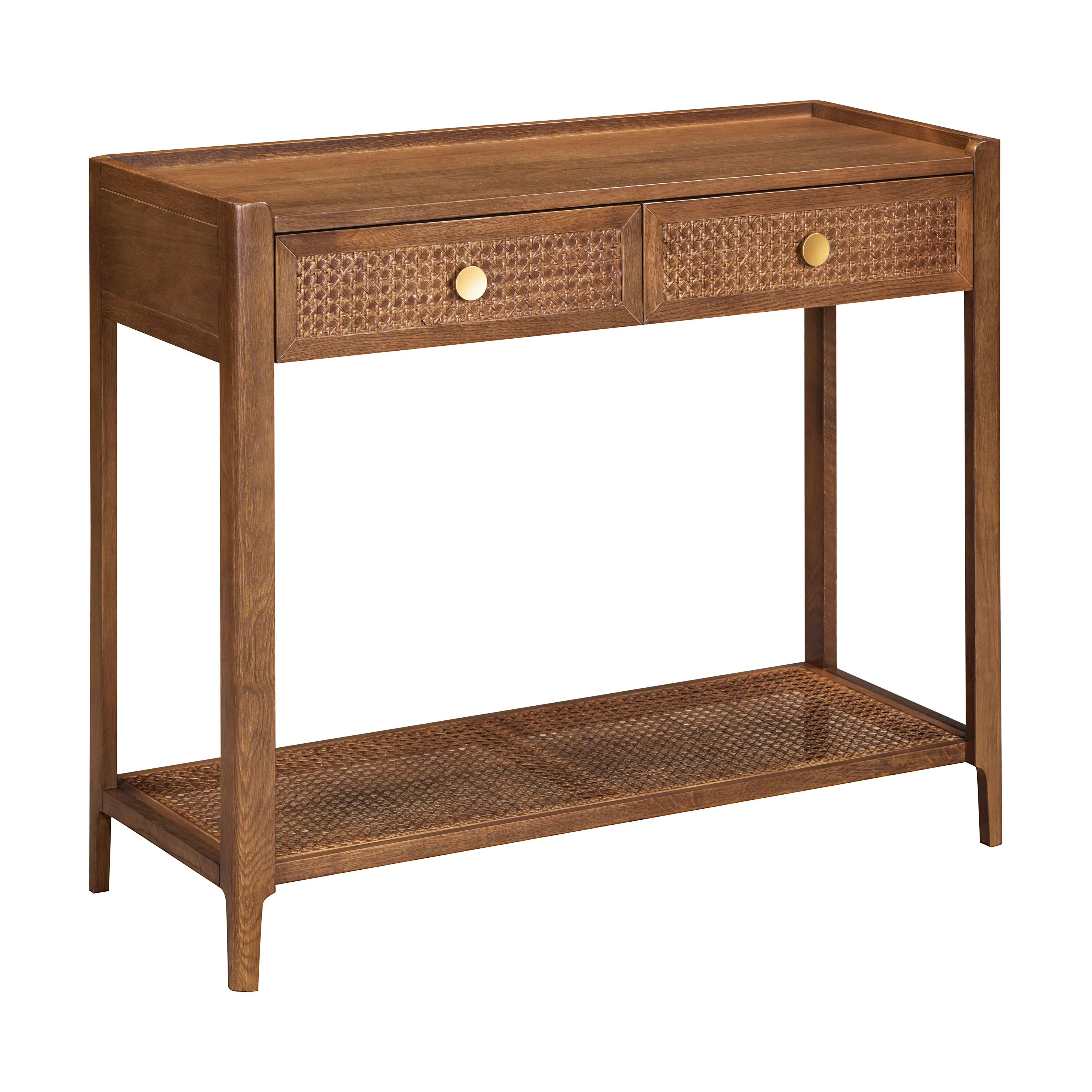 Lombok Walnut Rattan Console Table - Image 3