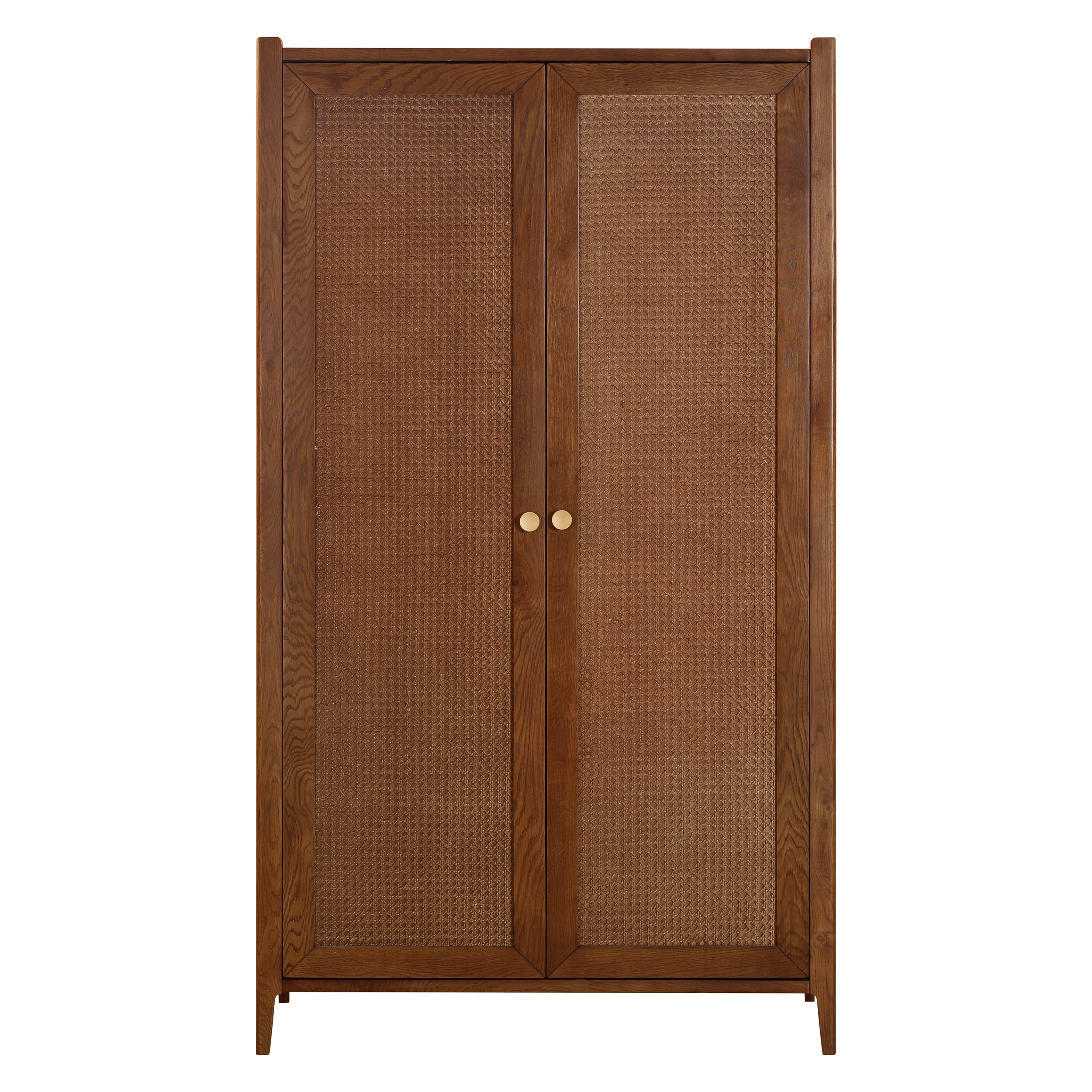 Lombok Walnut Rattan Full Hanging Wardrobe - Image 3