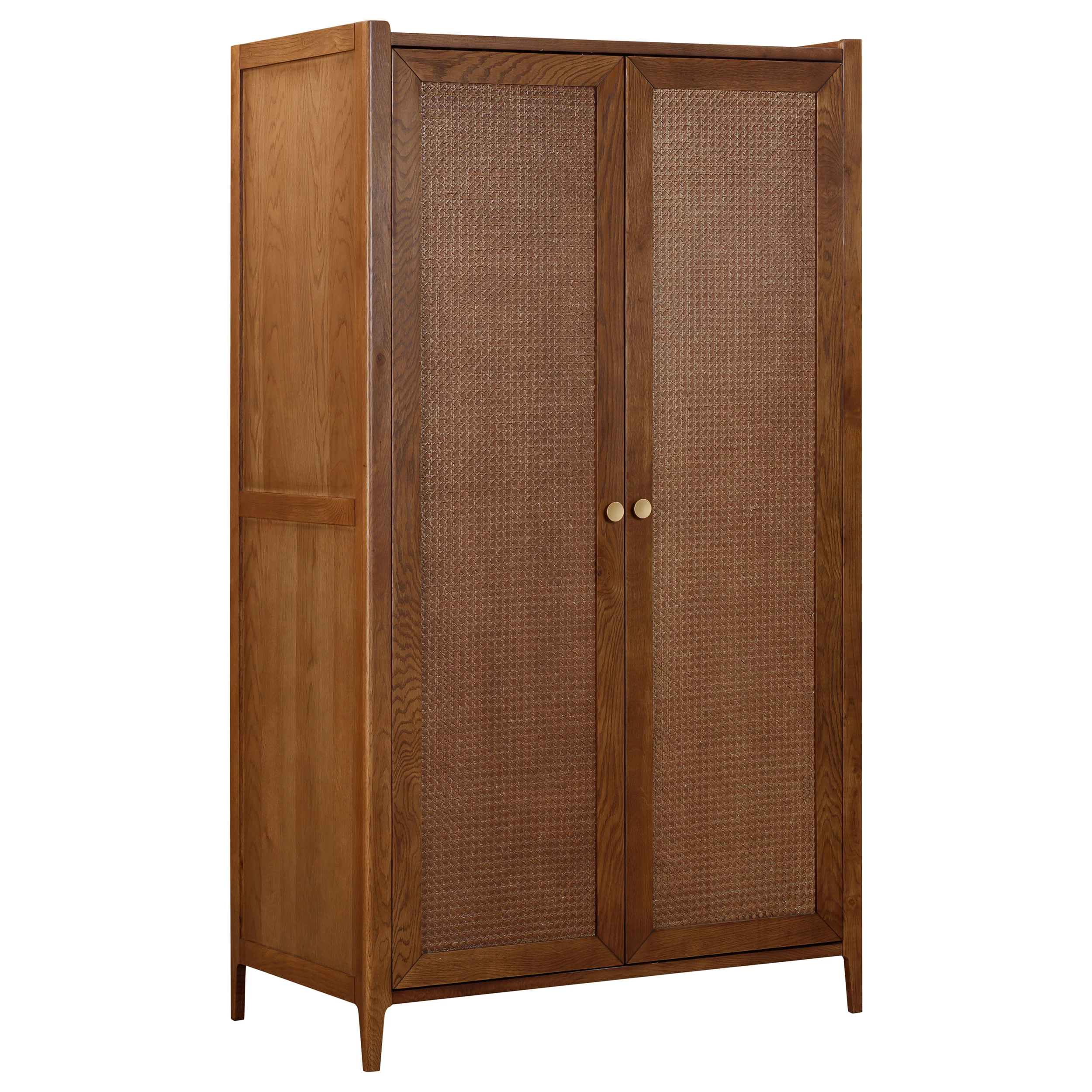 Lombok Walnut Rattan Full Hanging Wardrobe - Image 4