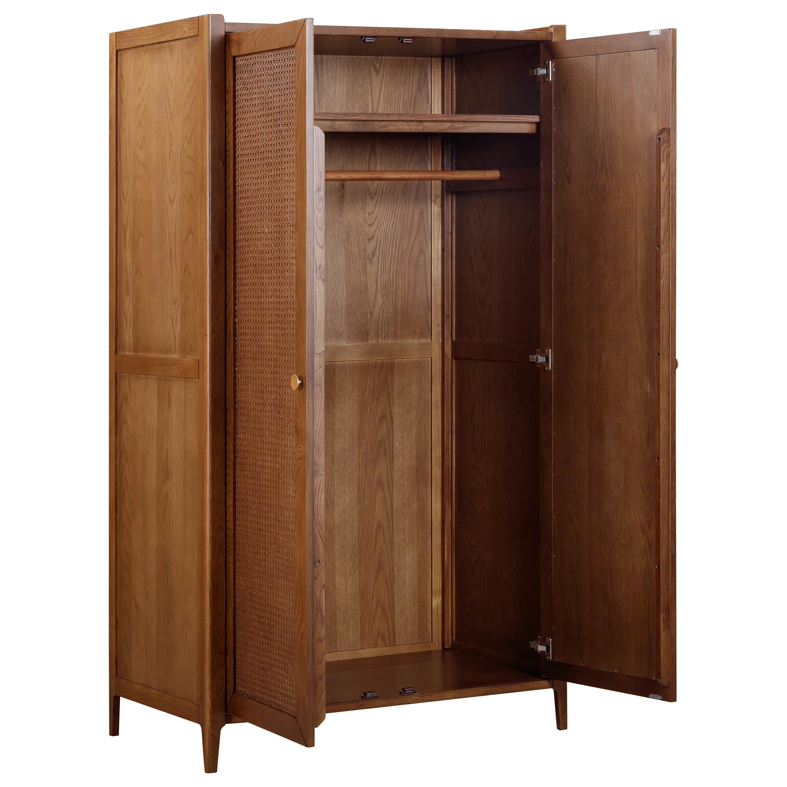 Lombok Walnut Rattan Full Hanging Wardrobe - Image 5
